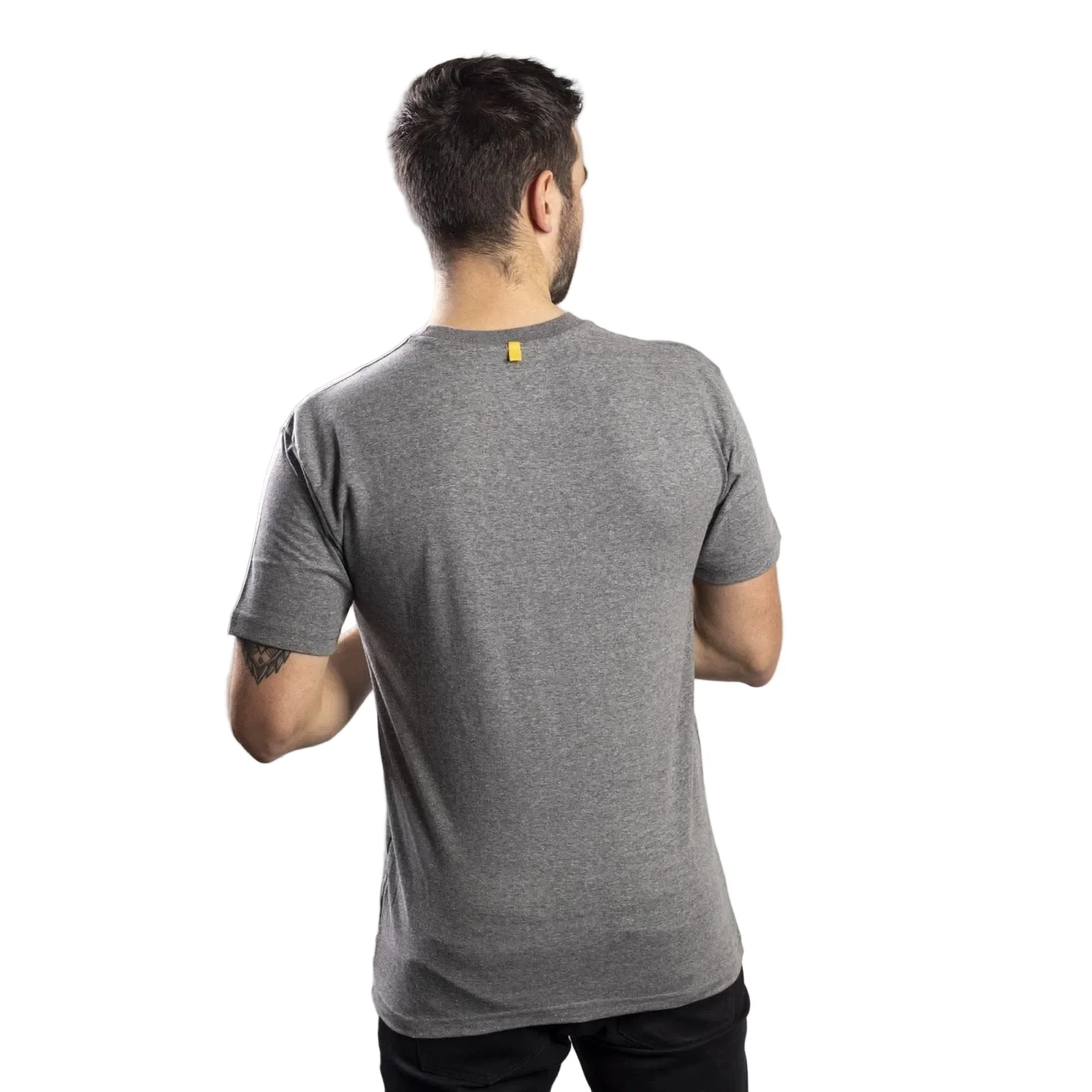 Caterpillar Trademark Logo Cotton Men's Grey T-Shirt - Image 2