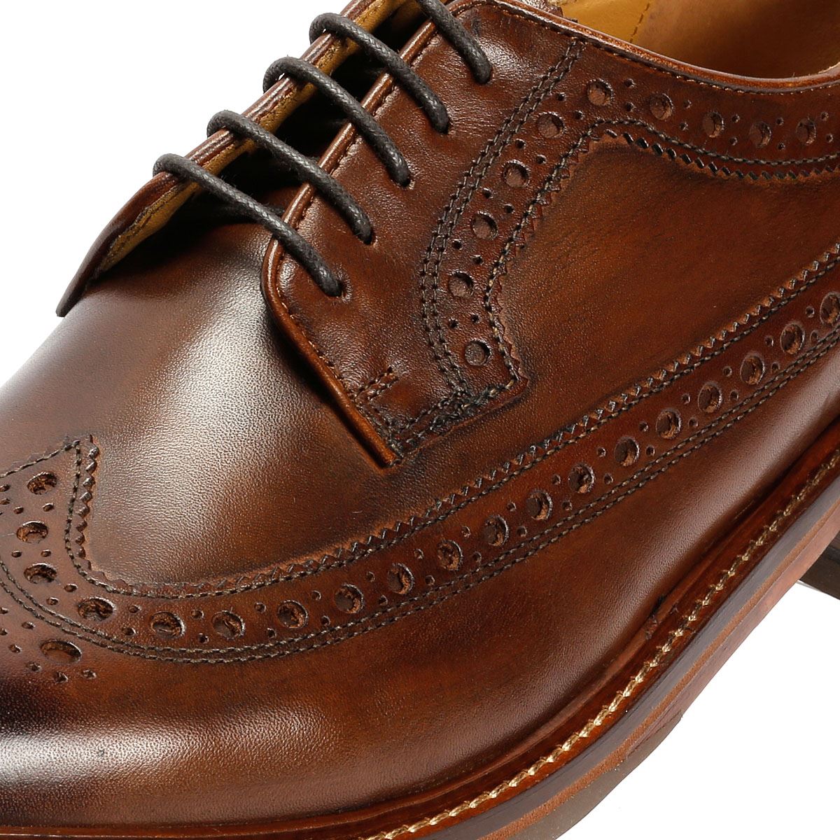 Chapman & Moore Longwing Brogue Country Leather Men's Choco Shoes - Image 7