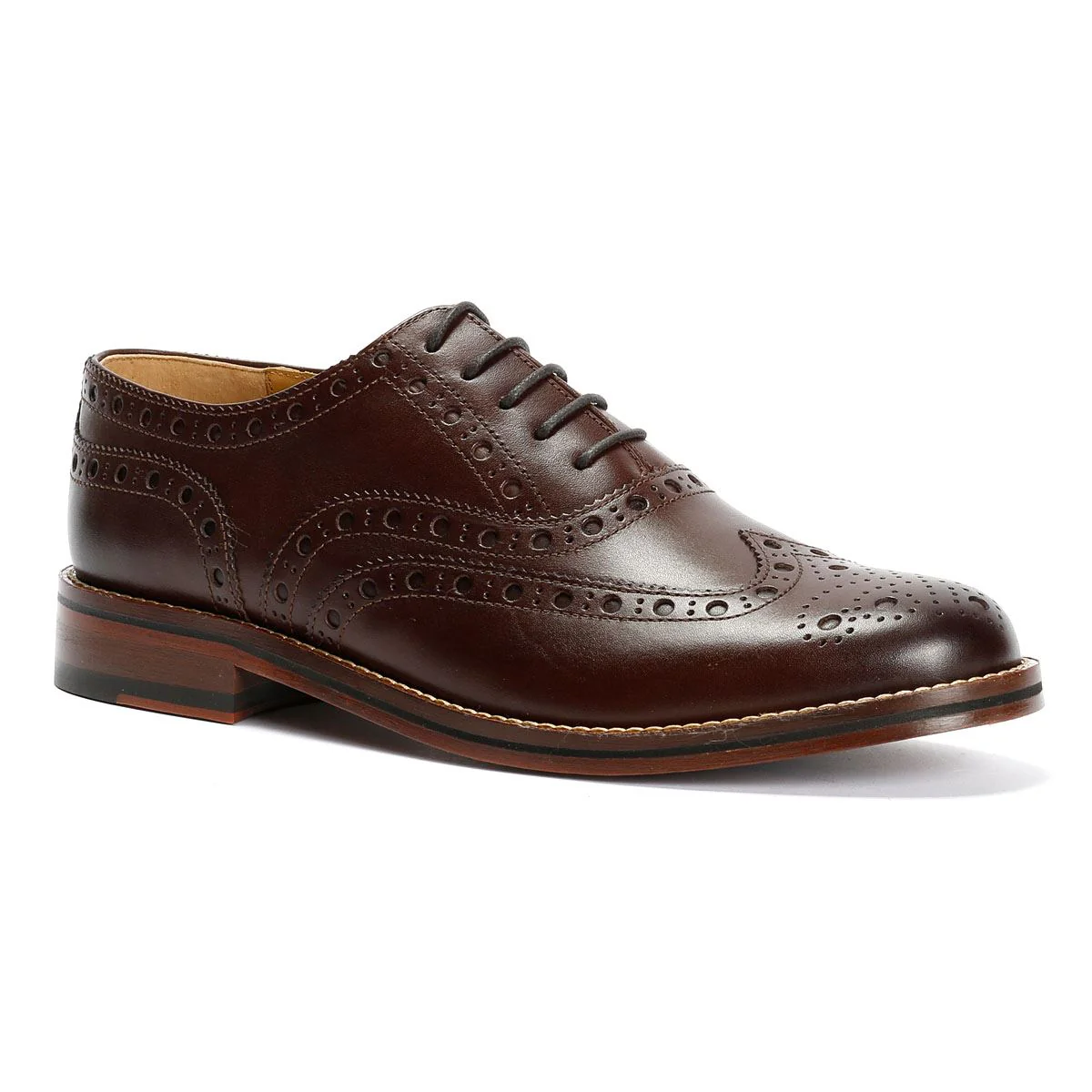 Chapman & Moore Oxford Brogue Leather Men's Mahogany Shoes - Image 2