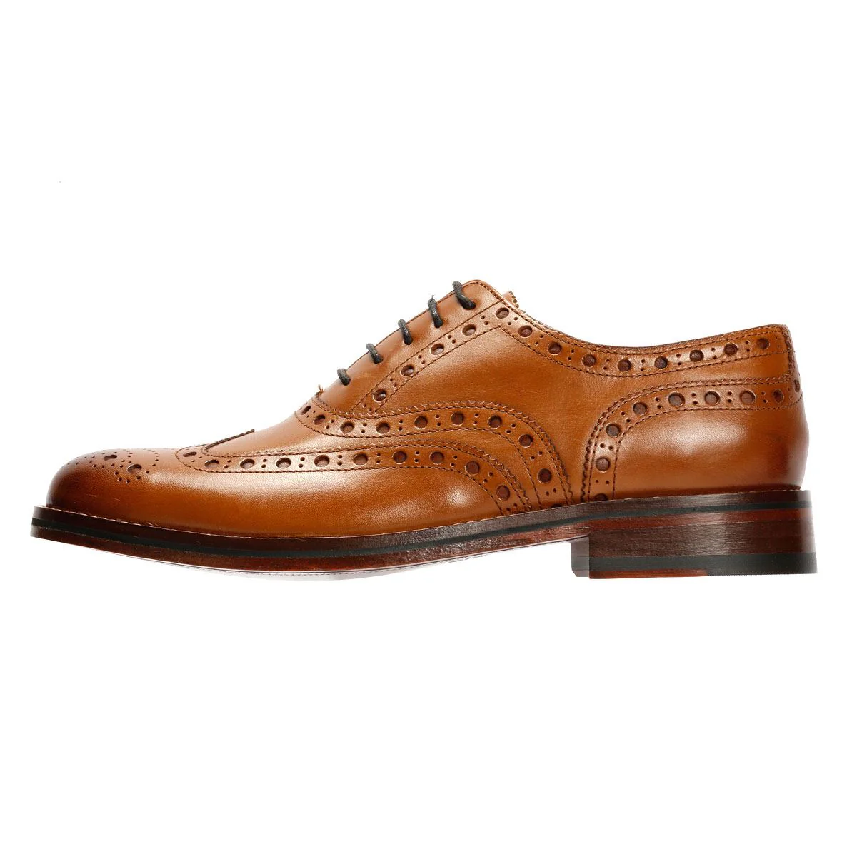 Chapman & Moore Oxford Brogue Leather Men's Tan Burnish Shoes - Image 6