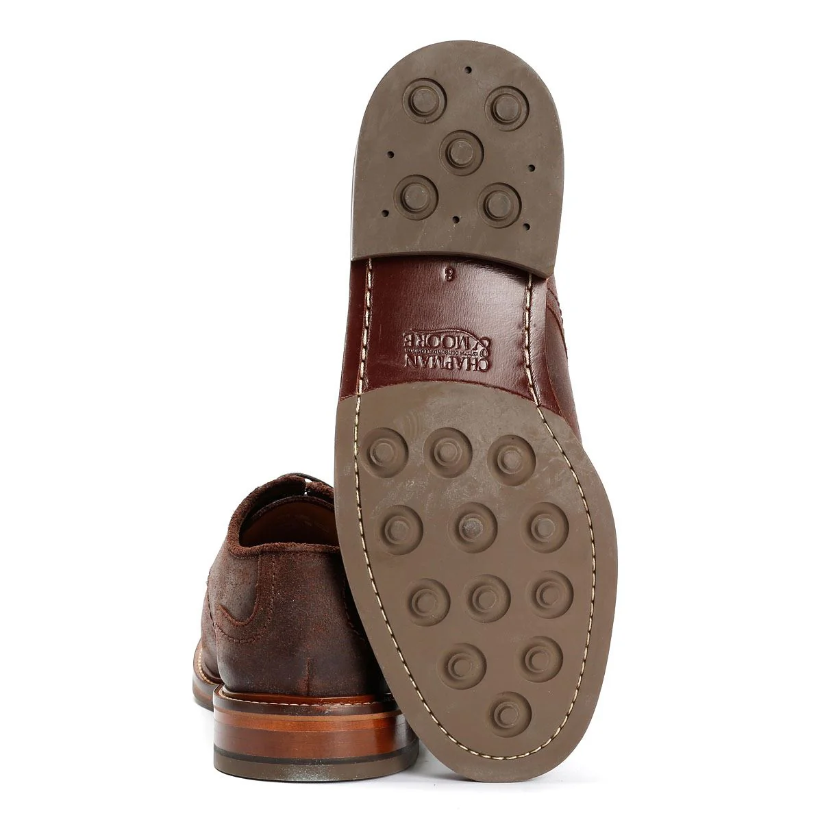 Chapman & Moore Plain Derby Country Leather Men's Choco Shoes - Image 4