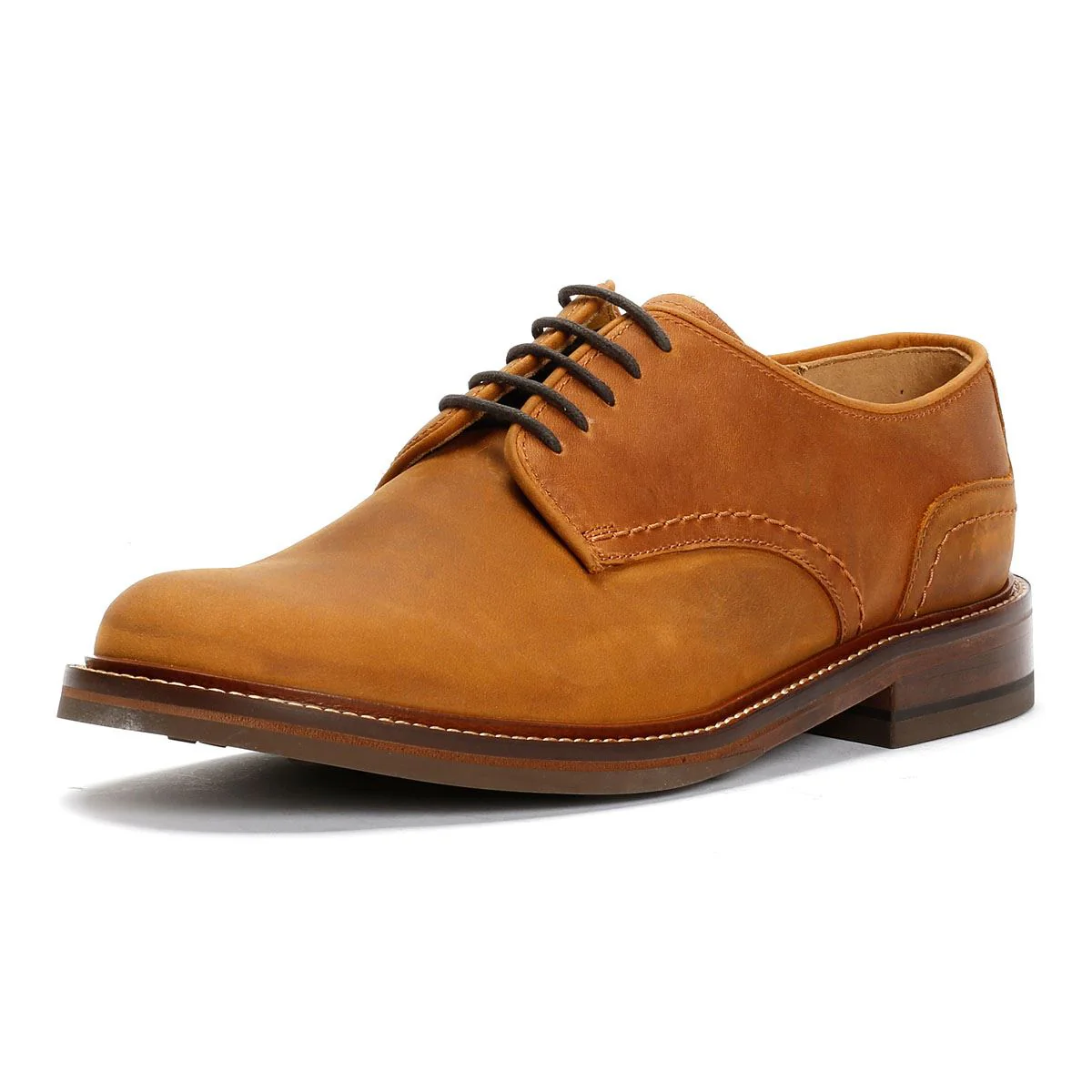 Chapman & Moore Plain Derby Country Oiled Leather Men's Tan Shoes - Image 3