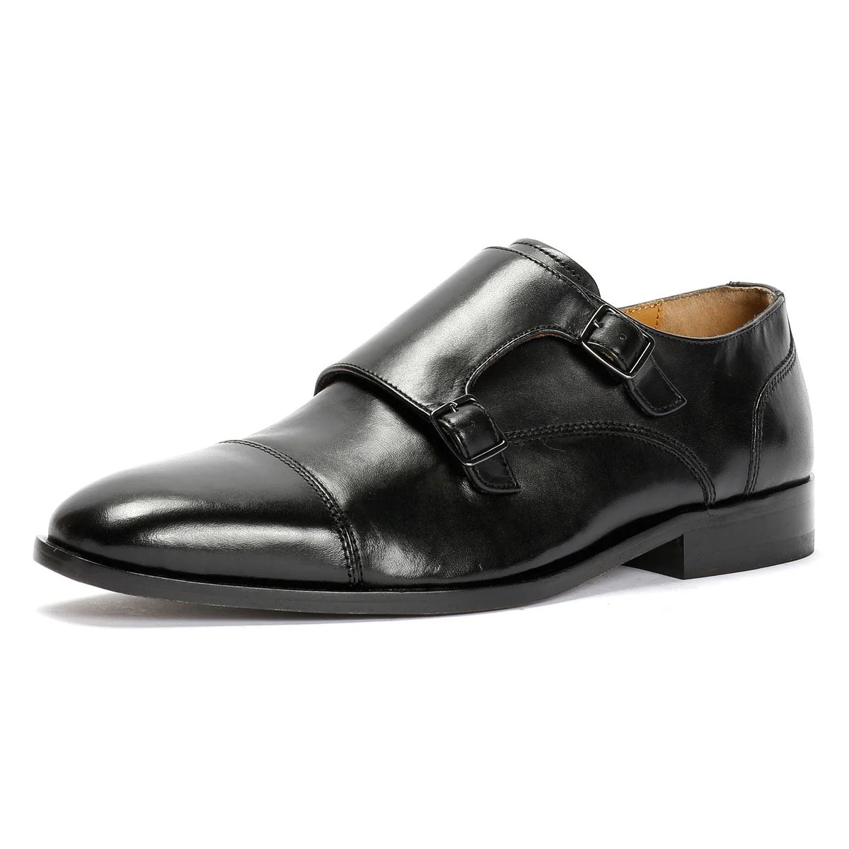 Chapman & Moore Toe Cap Monk Leather Men's Black Shoes - Image 3