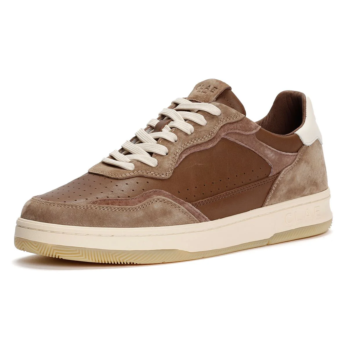 Clae Haywood Leather Men's Portabella Deep Taupe Trainers - Image 3