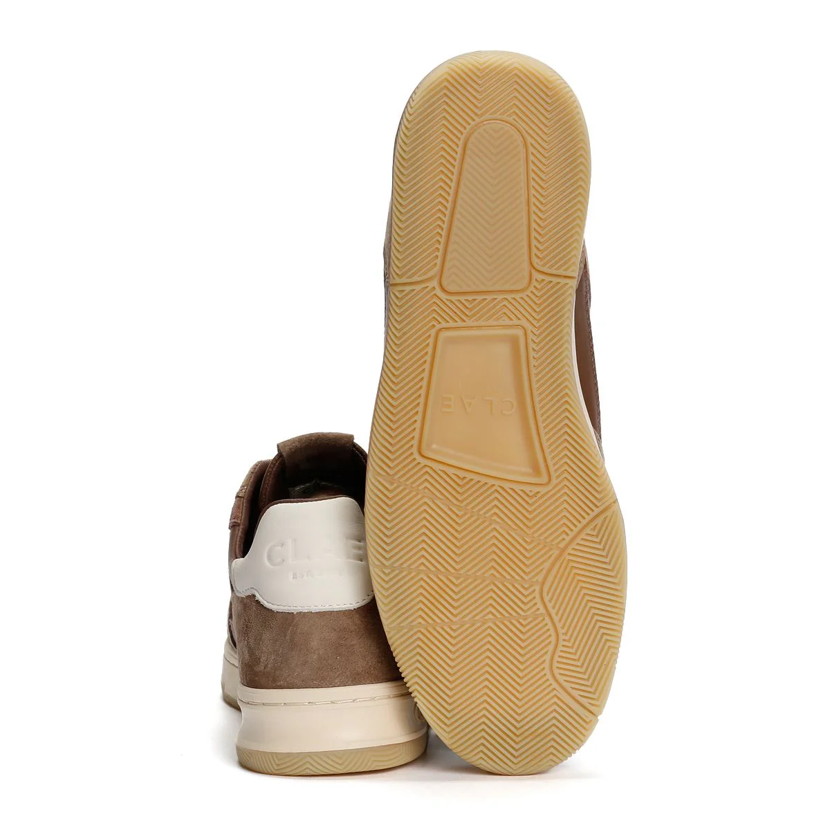 Clae Haywood Leather Men's Portabella Deep Taupe Trainers - Image 4