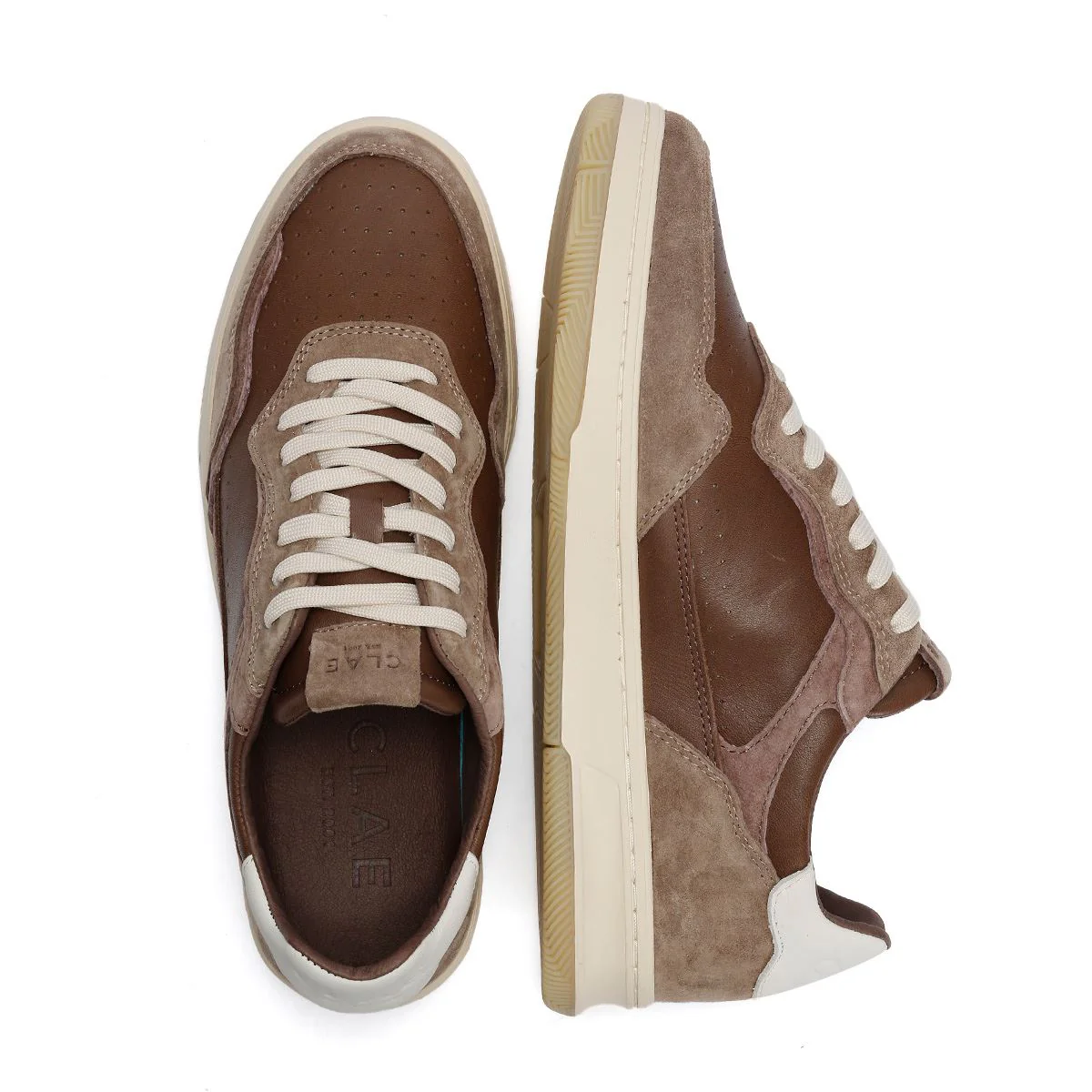Clae Haywood Leather Men's Portabella Deep Taupe Trainers - Image 8