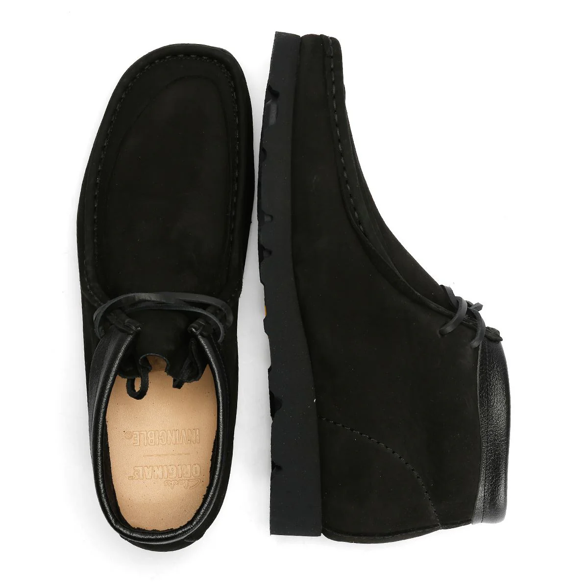 Clarks Originals Wallabee Combi Leather Men's Black Boots - Image 8