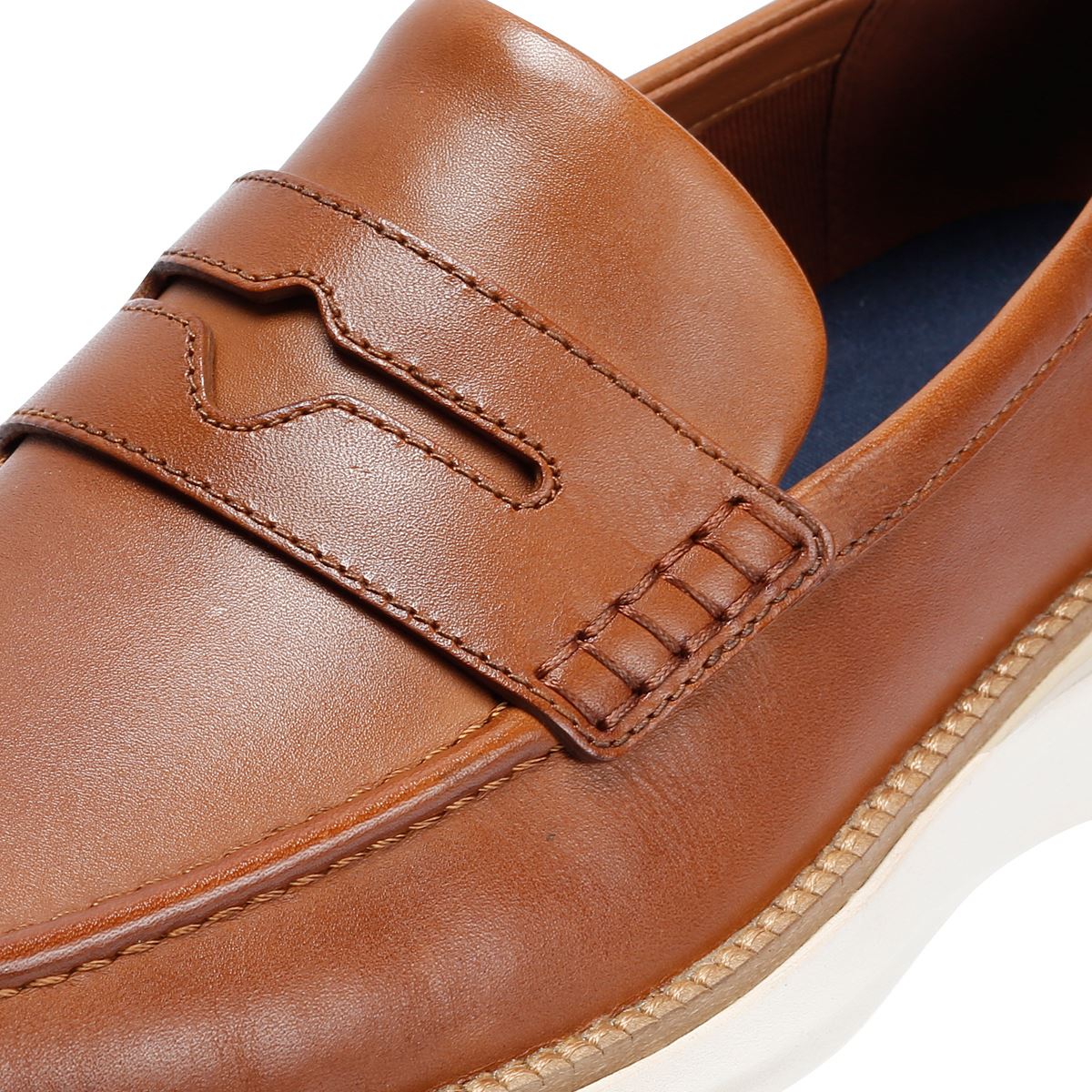 Cole Haan ØriginalGrand Horizon Leather Men's Tan Penny Loafers - Image 7