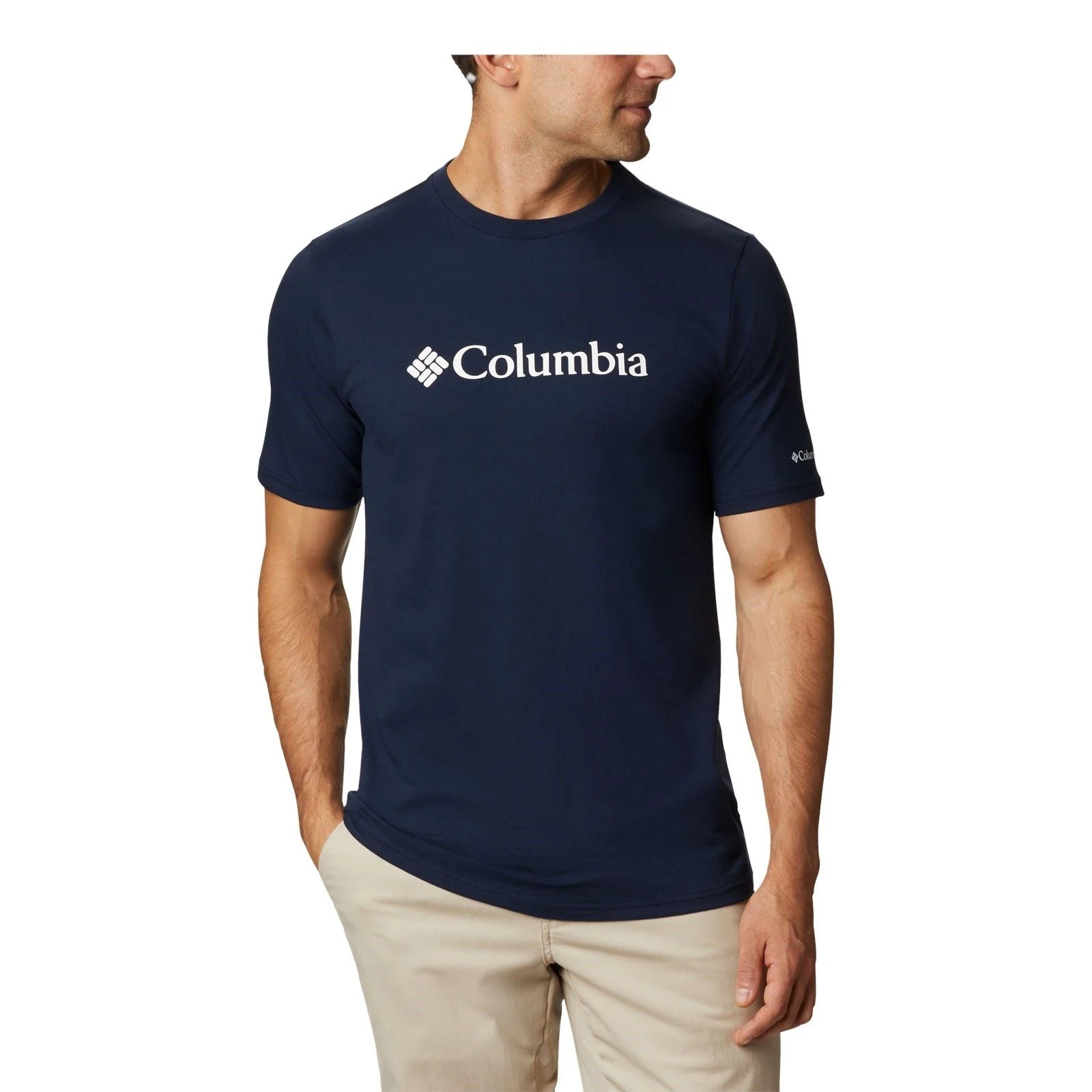 Columbia CSC Basic Logo Short Sleeve Cotton Men's Blue Short Sleeve T-Shirts - Image 2