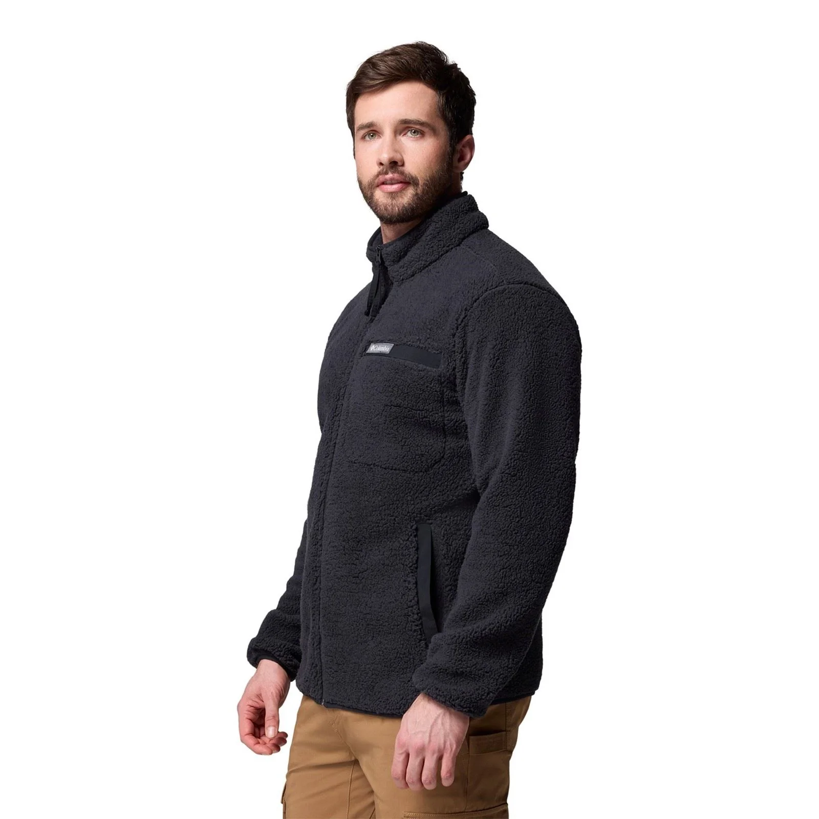 Columbia Rugged Ridge High Pile Full Zip Men's Black Fleece Jacket - Image 3