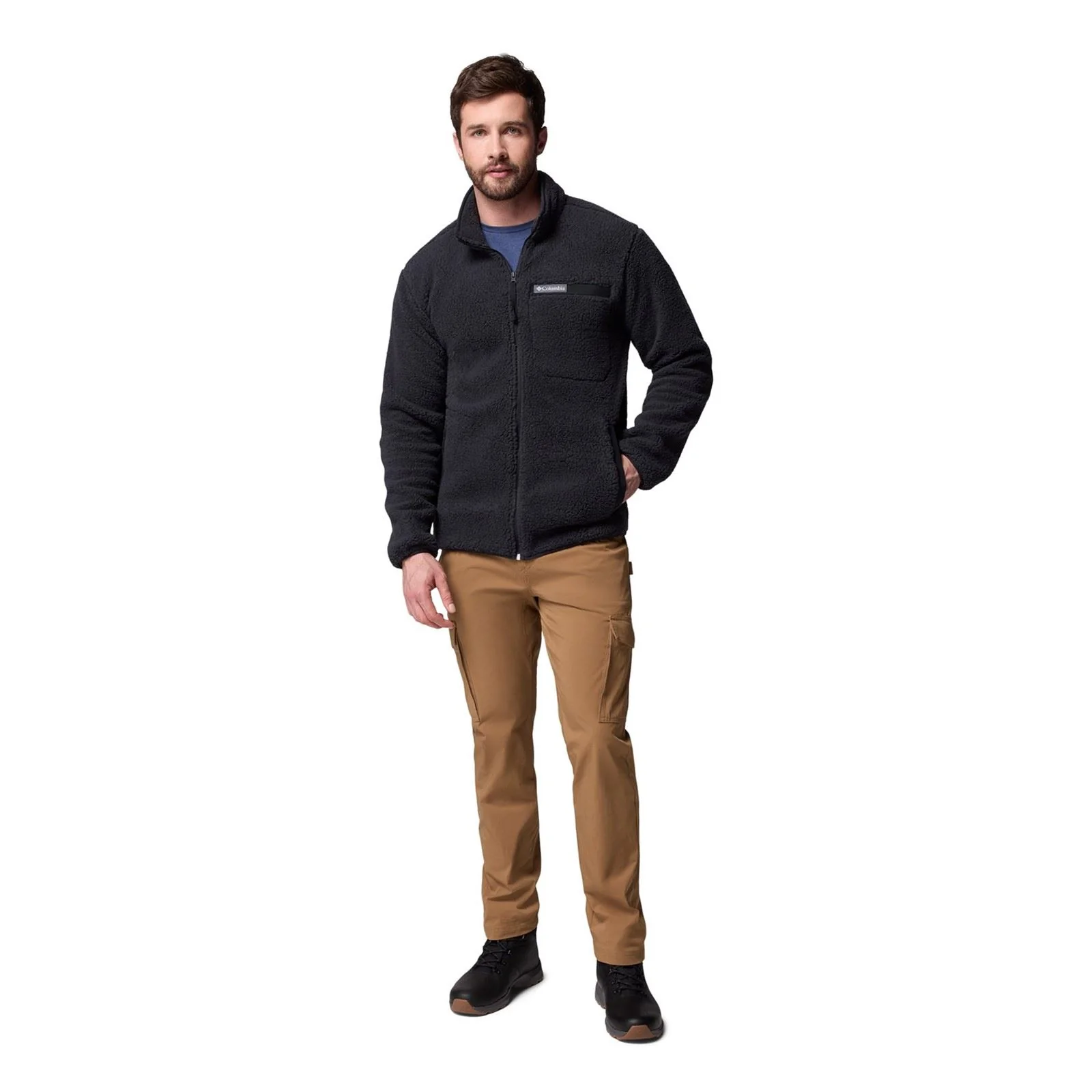 Columbia Rugged Ridge High Pile Full Zip Men's Black Fleece Jacket - Image 4