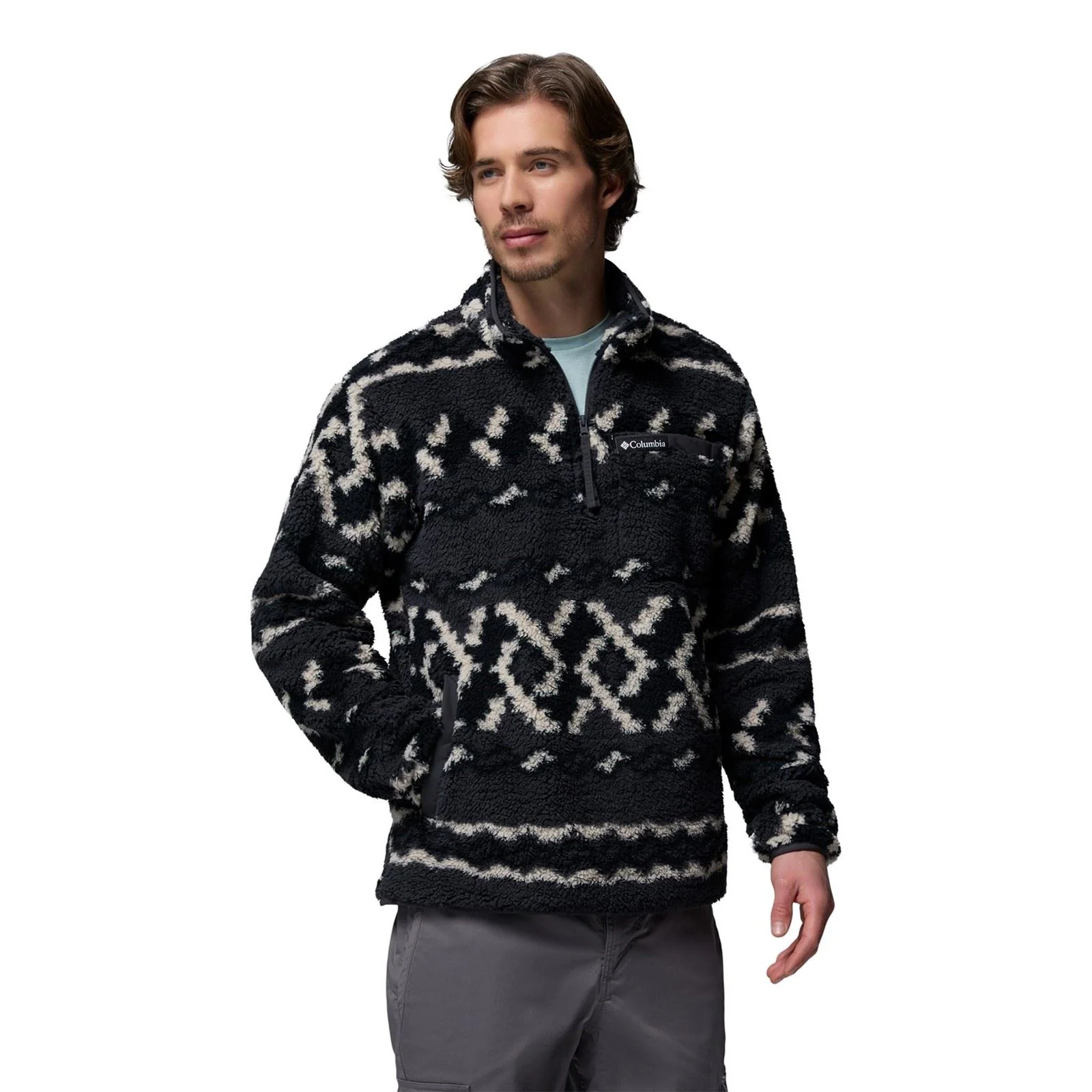 Columbia Rugged Ridge High Pile Half Zip Men's Black Fleece Pullover