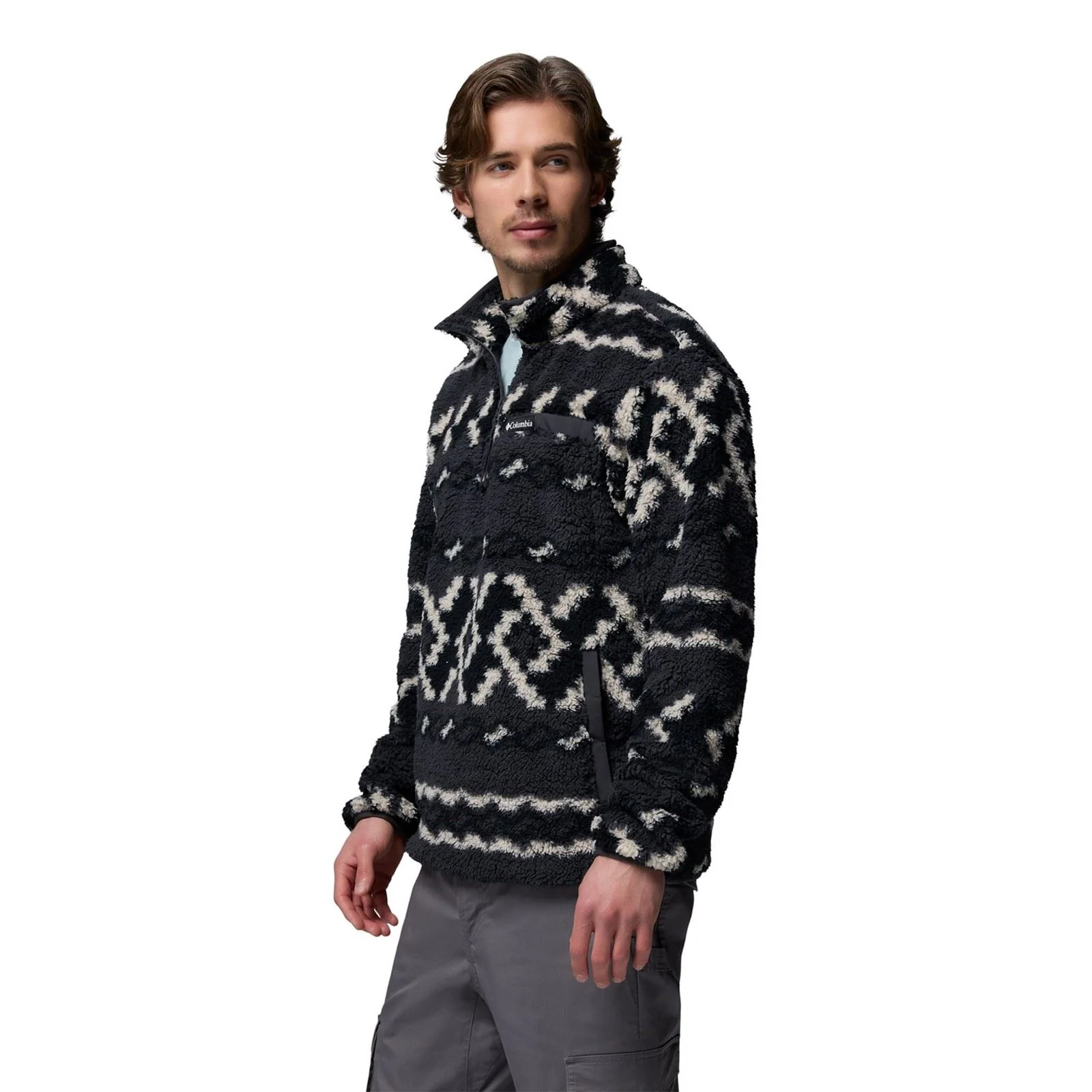 Columbia Rugged Ridge High Pile Half Zip Men's Black Fleece Pullover - Image 3