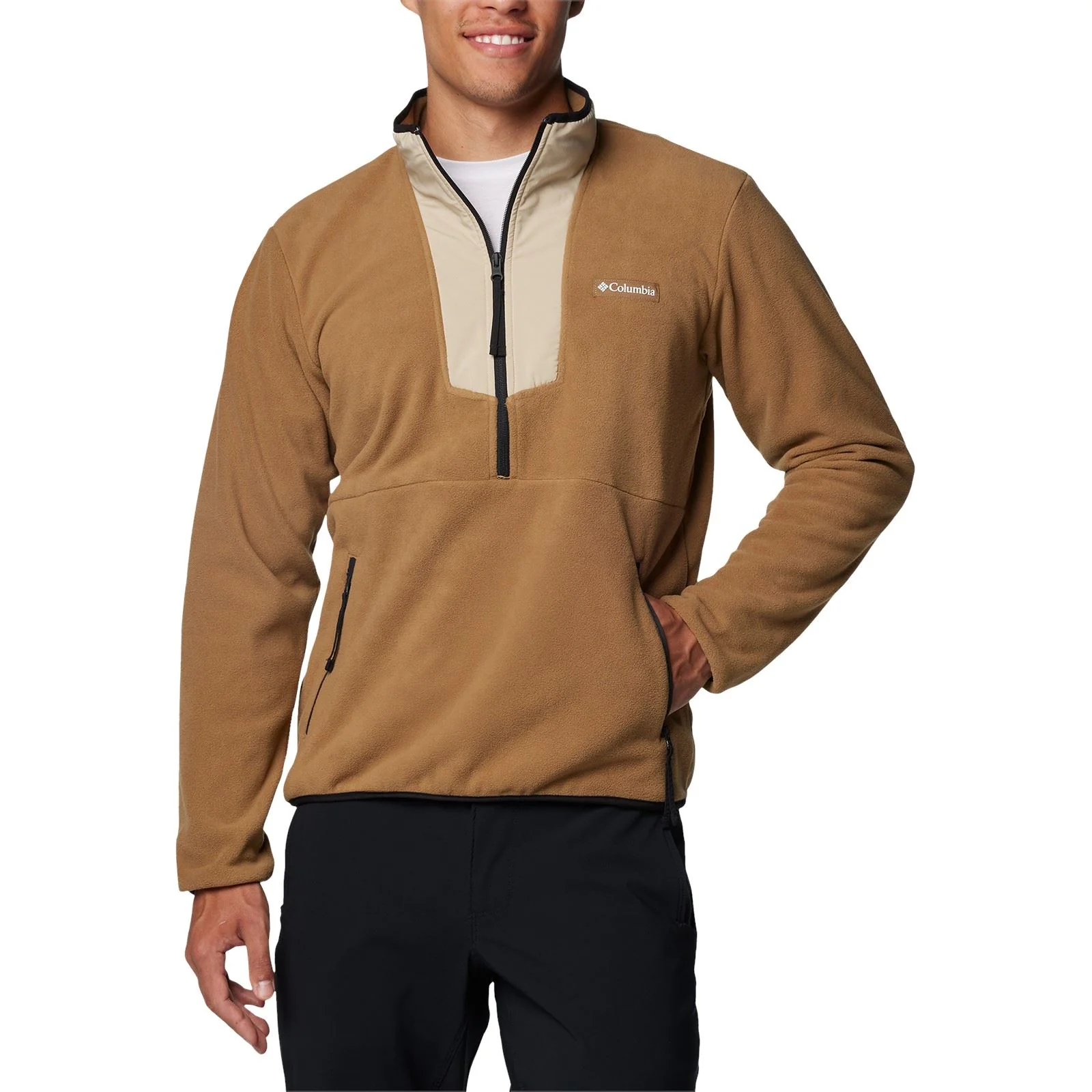 Columbia Sequoia Grove Half Zip Fleece Polyester Men's Brown Zip Neck Pullovers - Image 7