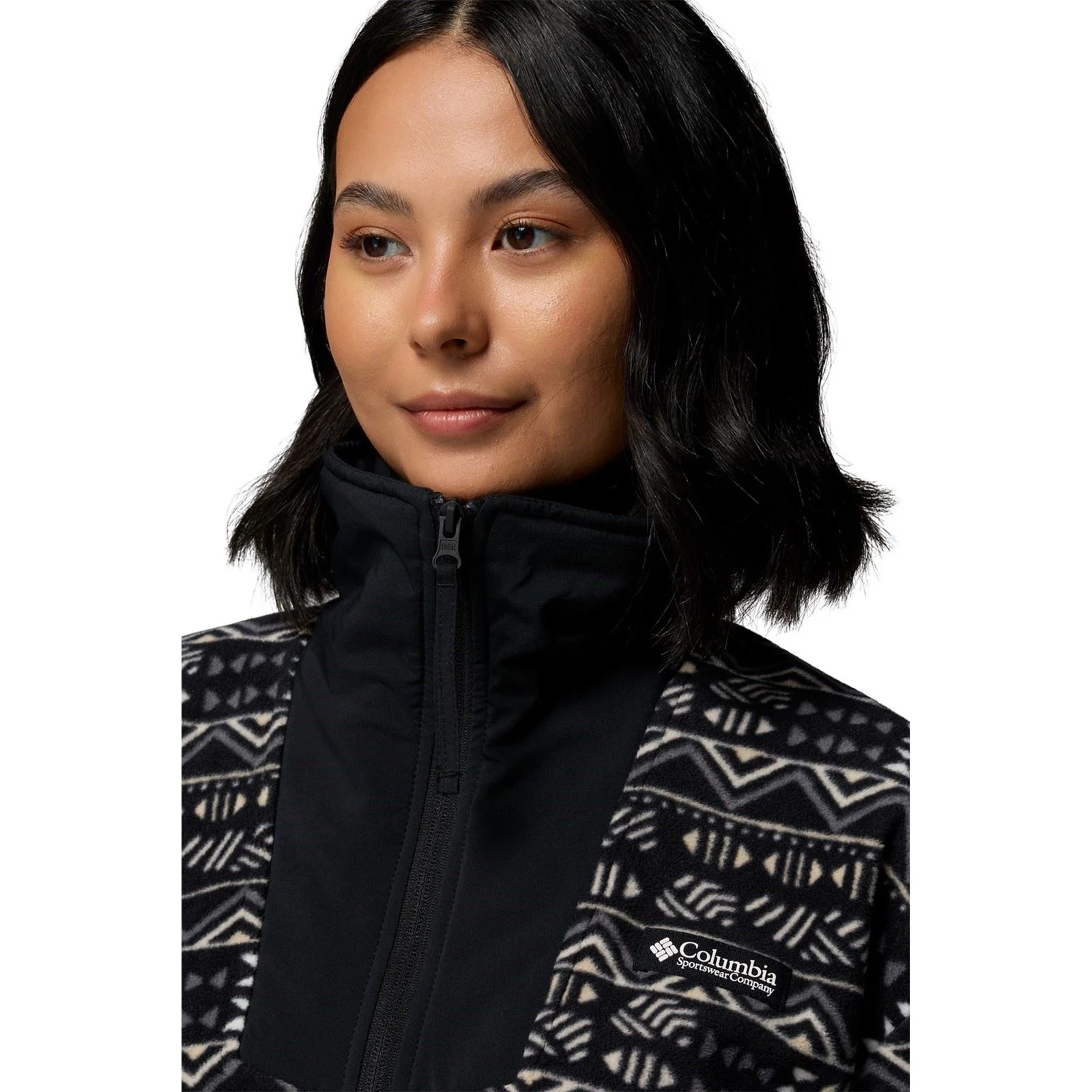 Columbia Sequoia Grove Printed Half Zip Polyester Women's Black Fleece Pullover - Image 5