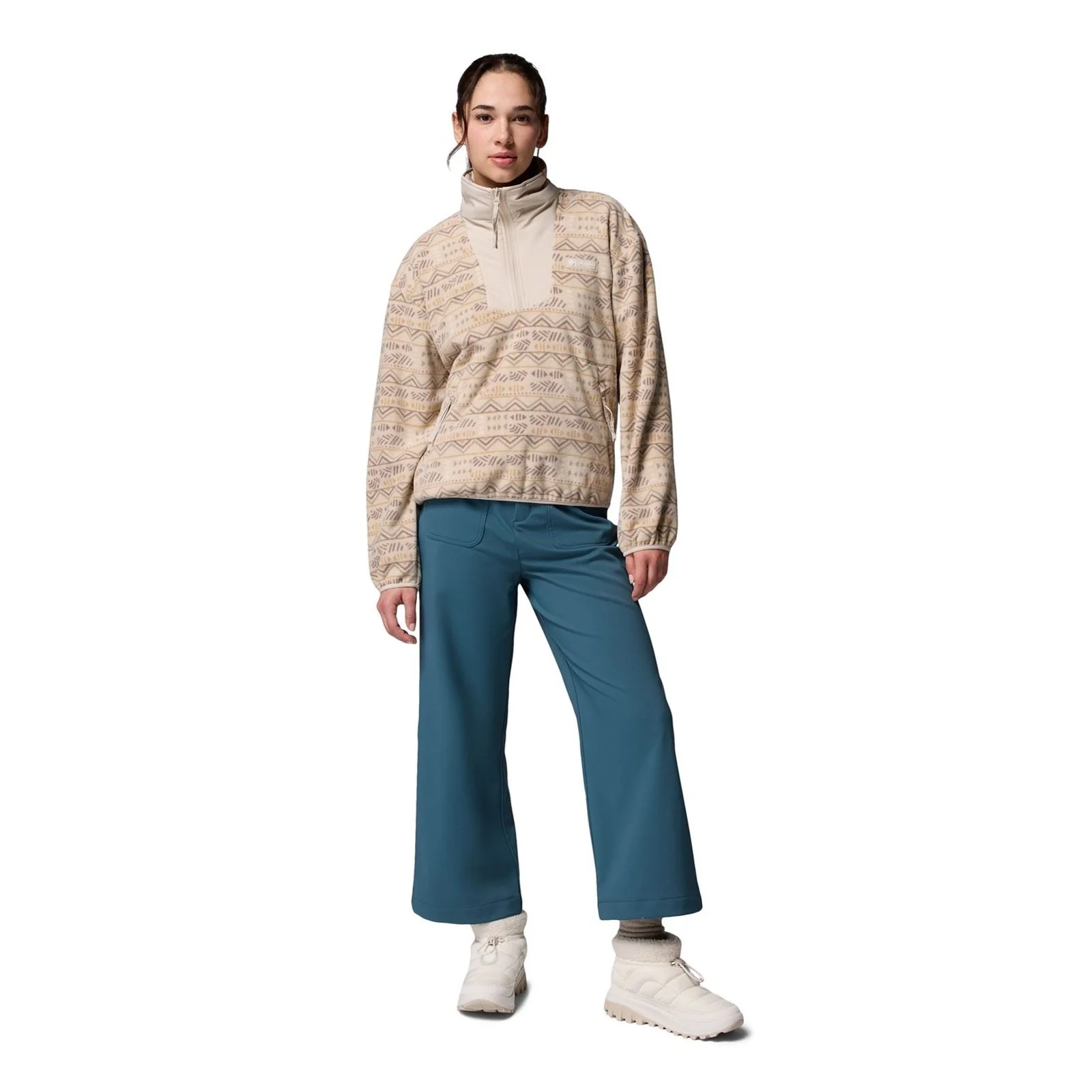 Columbia Sequoia Grove Printed Half Zip Polyester Women's Brown Pullover - Image 4
