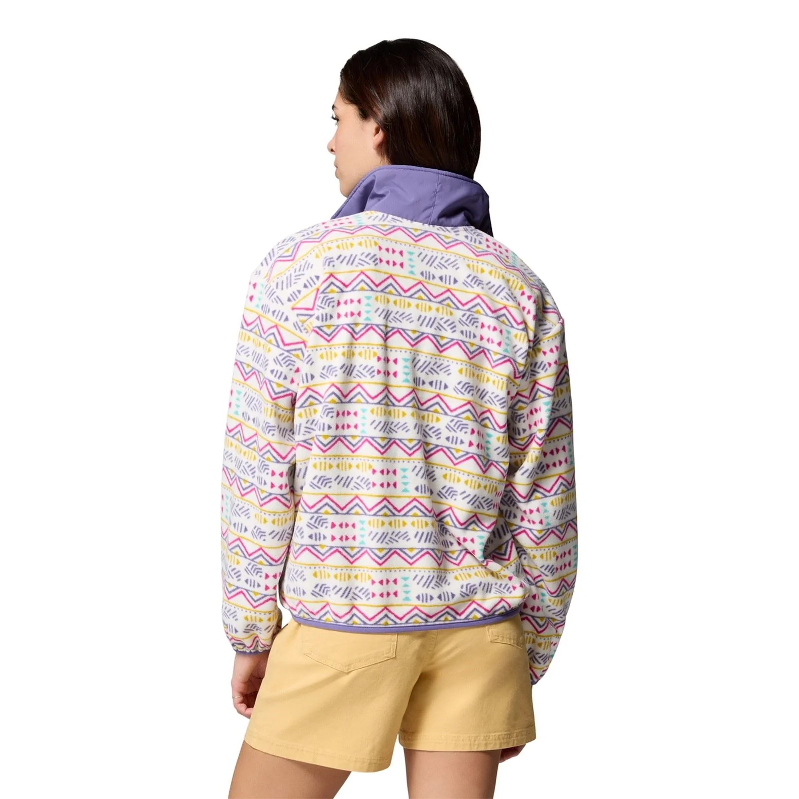 Columbia Sequoia Grove Printed Half Zip Polyester Women's White Fleece Pullover - Image 2