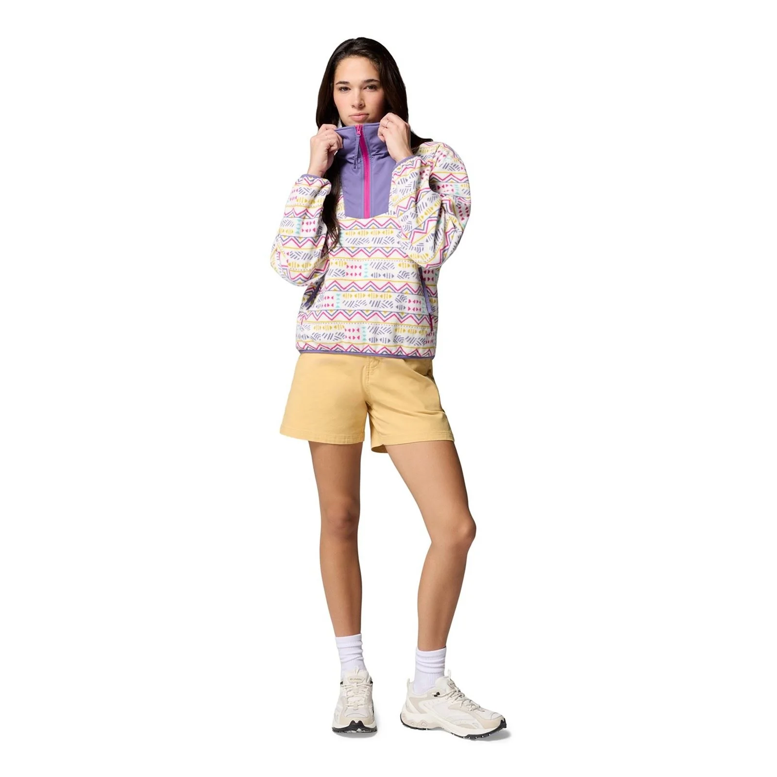 Columbia Sequoia Grove Printed Half Zip Polyester Women's White Fleece Pullover - Image 4