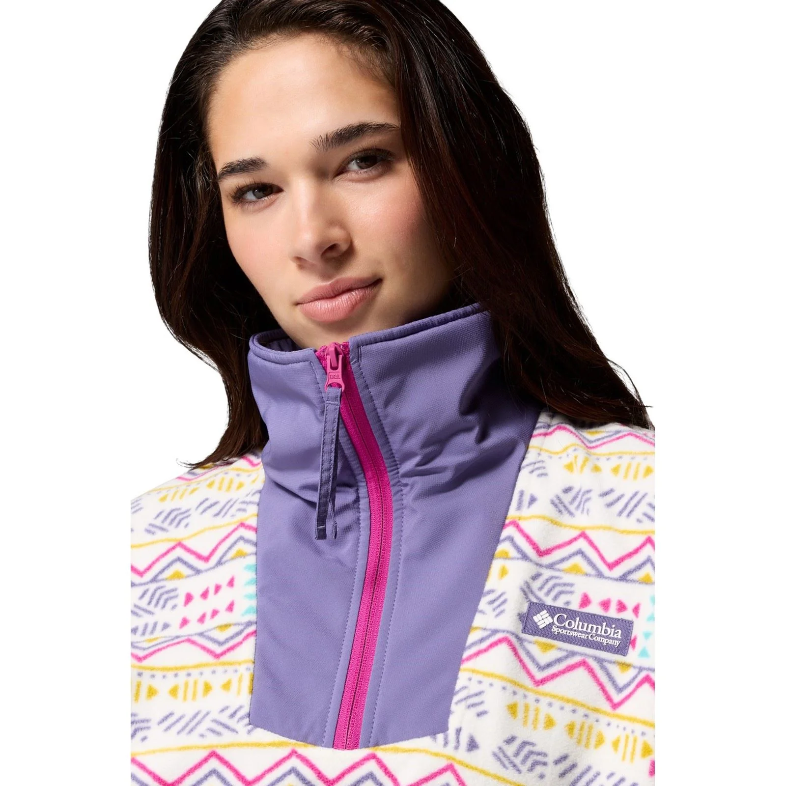 Columbia Sequoia Grove Printed Half Zip Polyester Women's White Fleece Pullover - Image 5