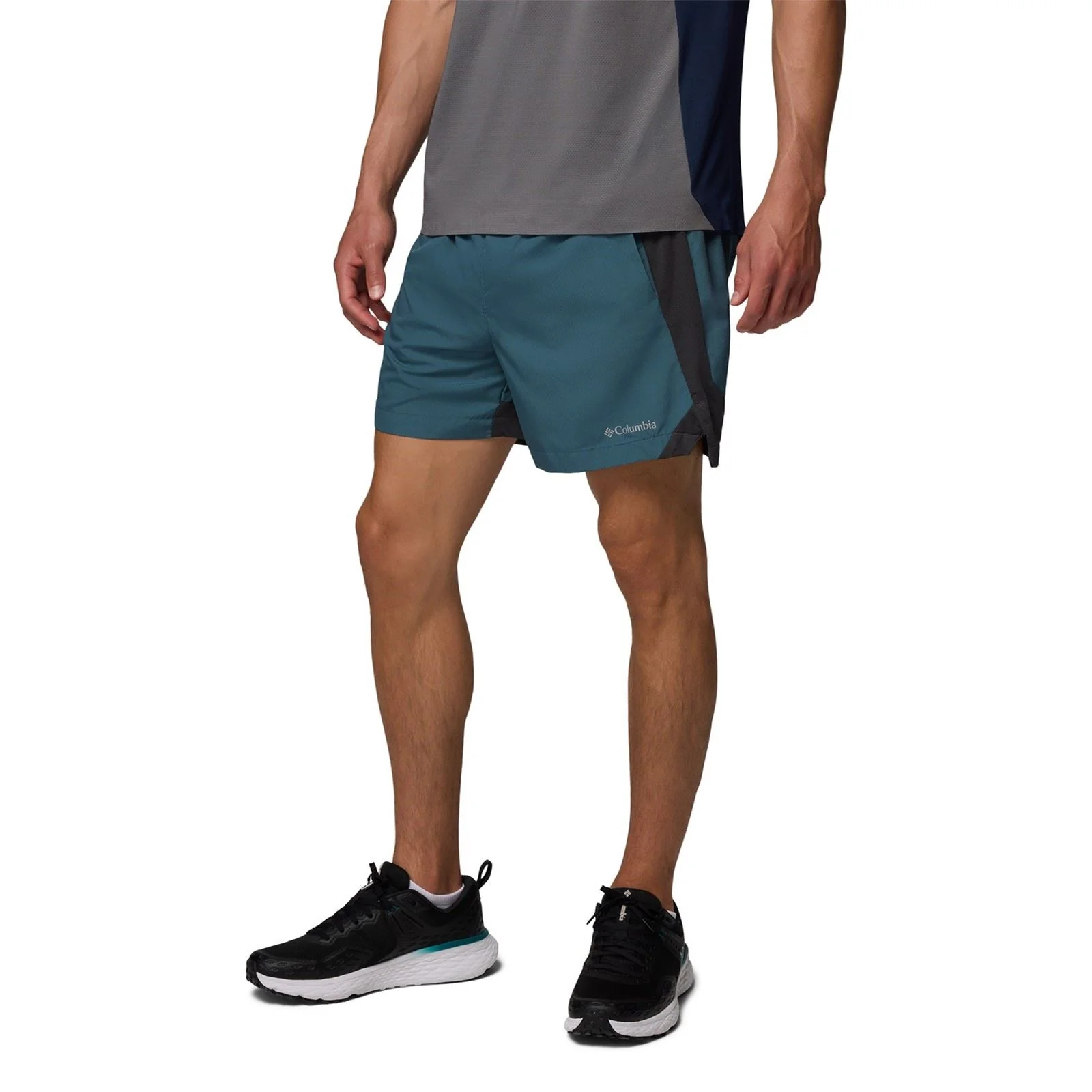 Columbia Three Pitch Polyester Men's Blue Activewear Shorts - Image 3