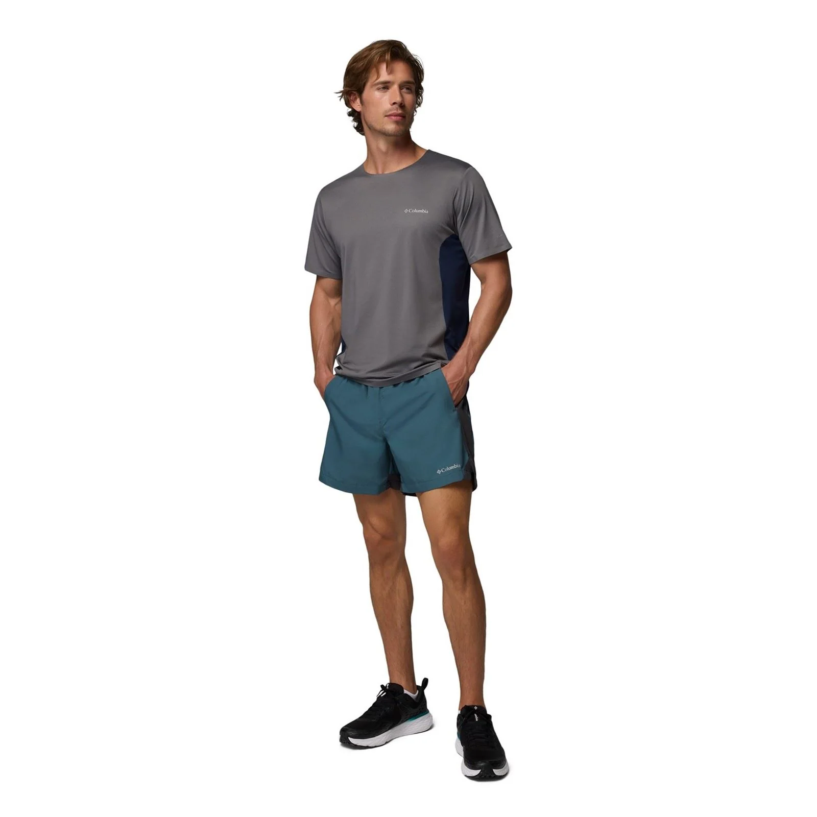 Columbia Three Pitch Polyester Men's Blue Activewear Shorts - Image 4