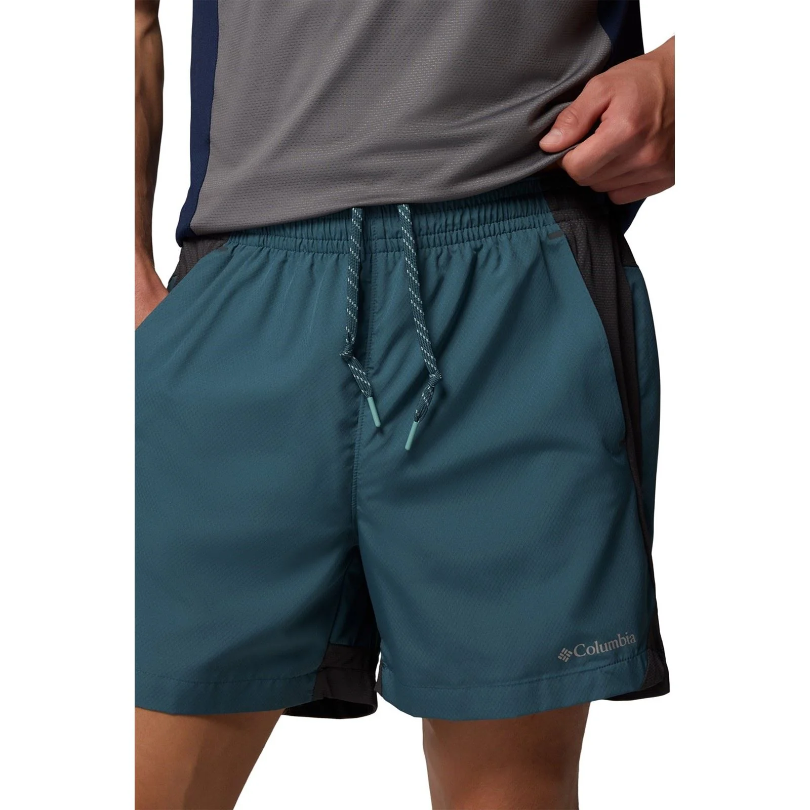 Columbia Three Pitch Polyester Men's Blue Activewear Shorts - Image 5