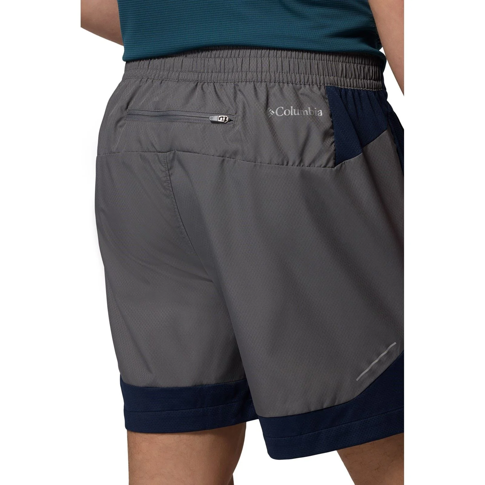 Columbia Three Pitch Polyester Men's Grey Activewear Shorts - Image 6