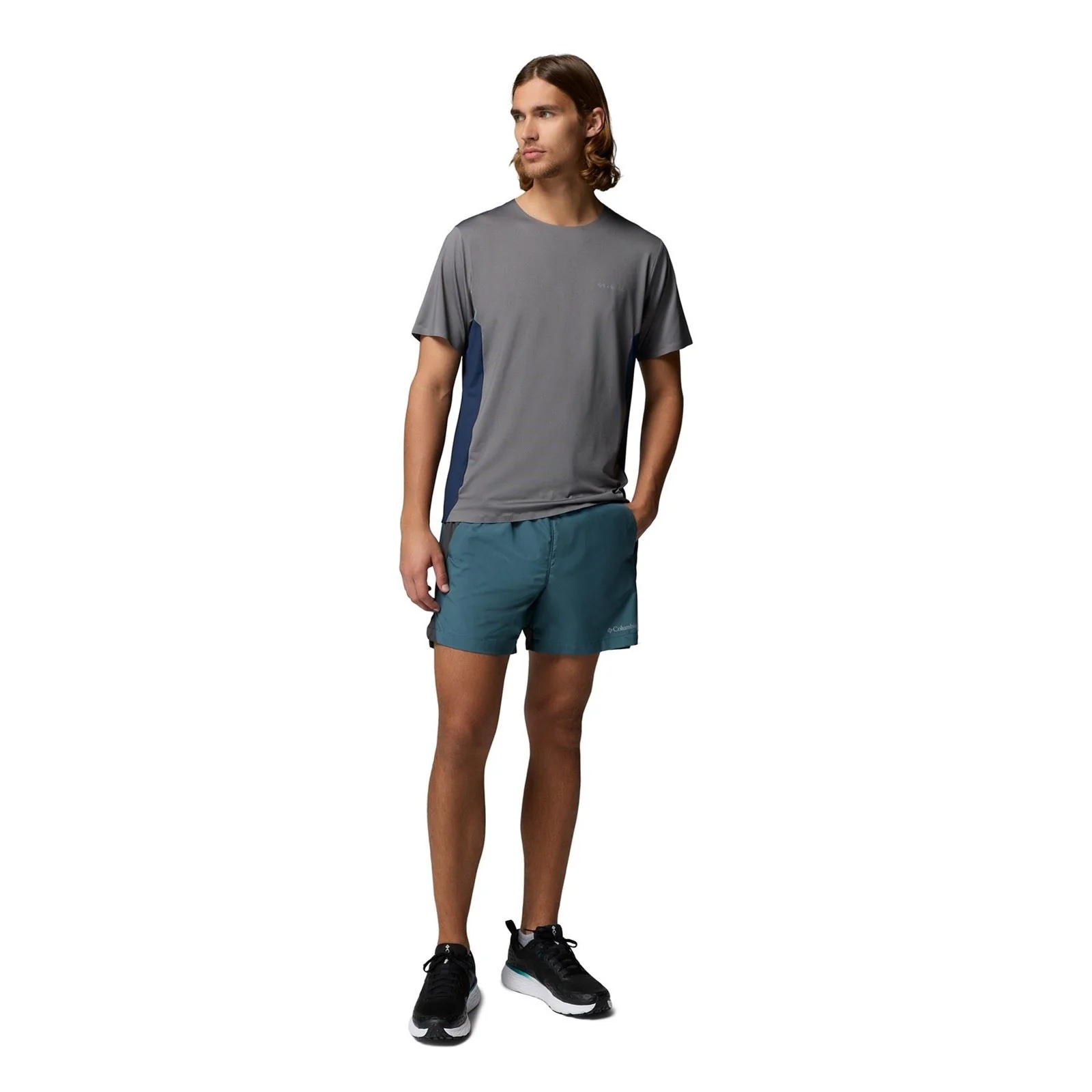 Columbia Three Pitch SS Crew Polyester Men's Grey Activewear T-Shirts - Image 4