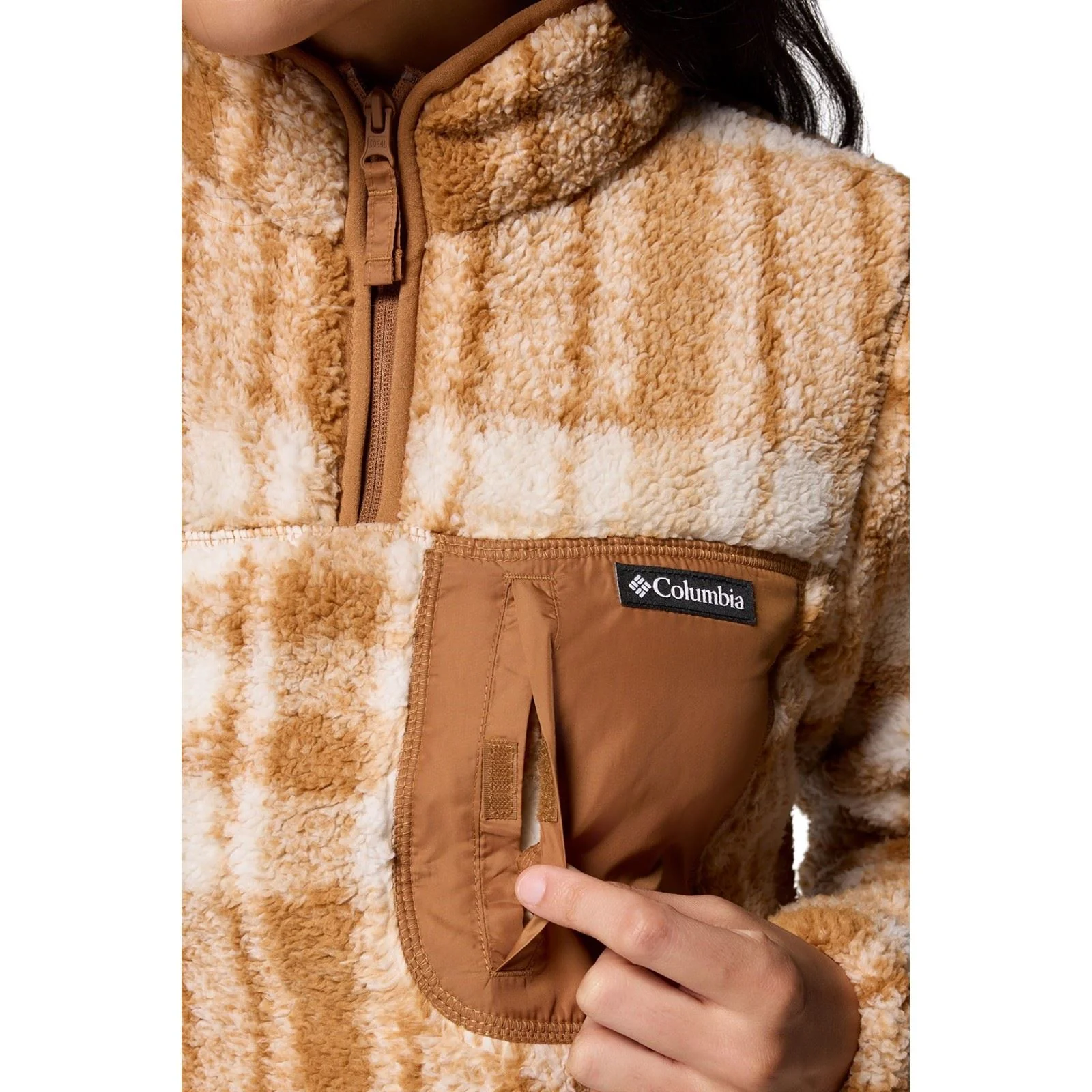 Columbia West Bend 1/4 Zip II Polyester Women's Brown Pullover - Image 5