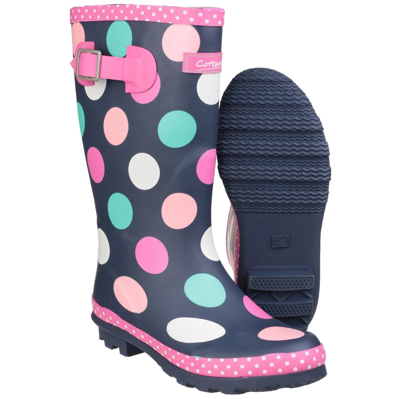 Cotswold Dotty Rubber Multicoloured Wellington Boots - Image 3