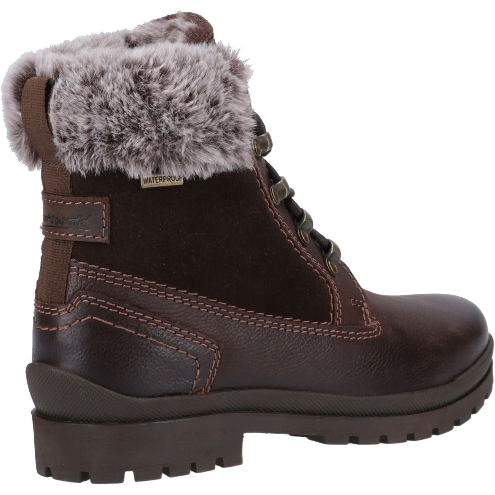Cotswold Evenlode Leather Women's Brown Winter Ankle Boots - Image 2