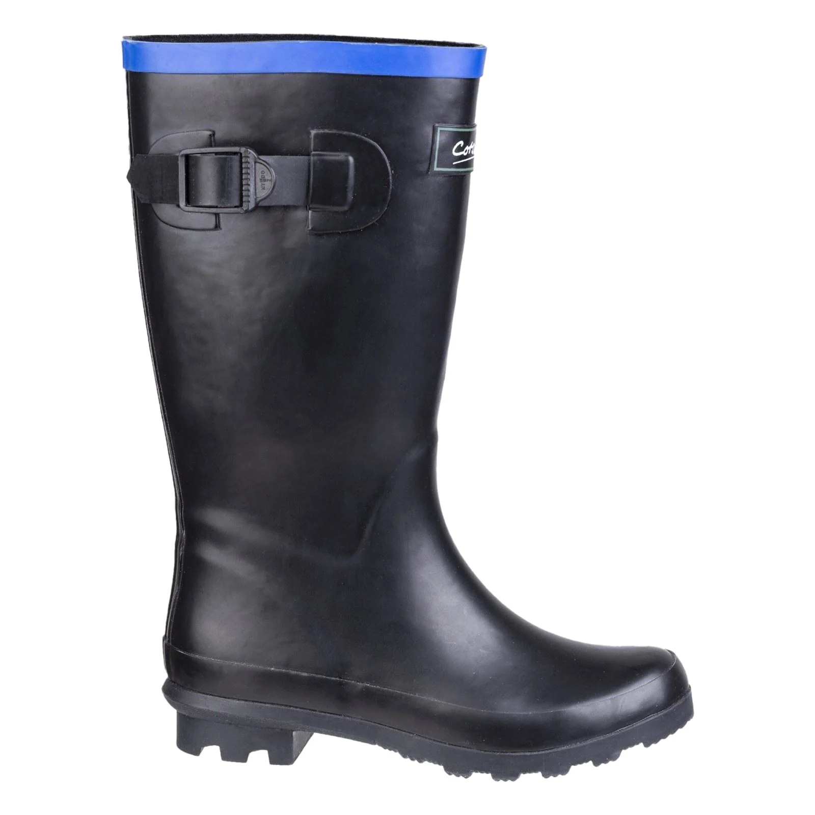 Cotswold Fairweather Rubber Black/Blue Wellington Boots - Image 8