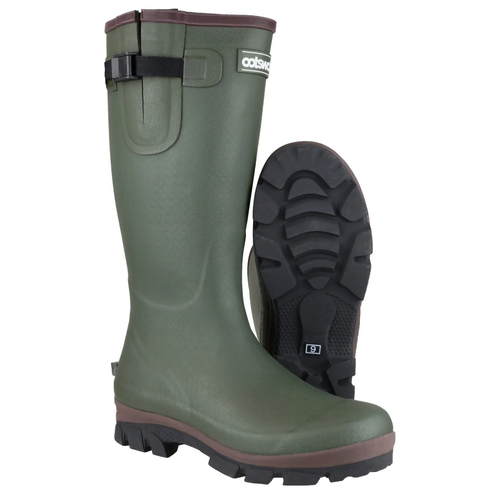 Cotswold Grange Buckle Fastening Wellington Boot in Green - Image 3