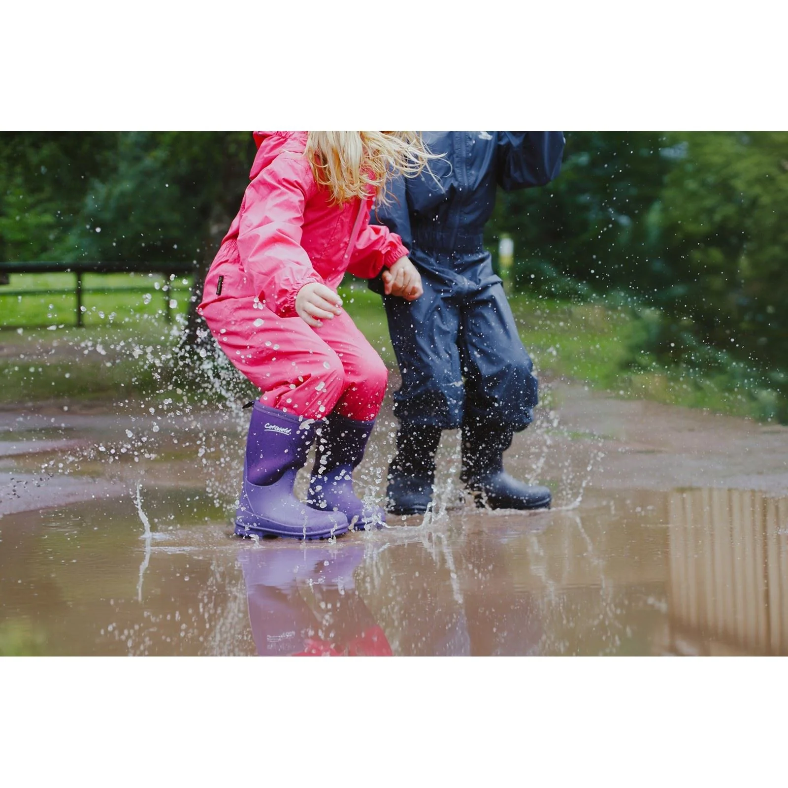 Cotswold Hilly Synthetic Purple Wellington Boots - Image 5