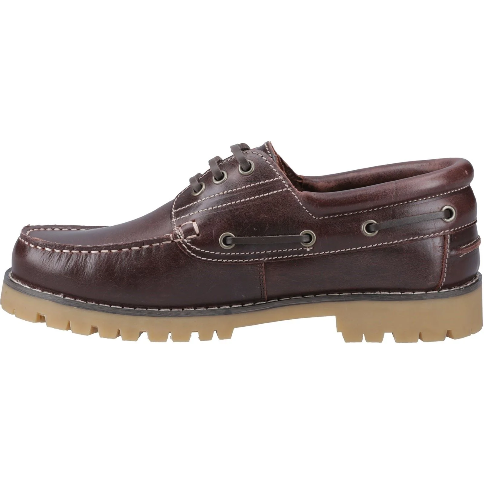 Cotswold Inglecote Leather Men's Brown Leather Boat Shoes - Image 4