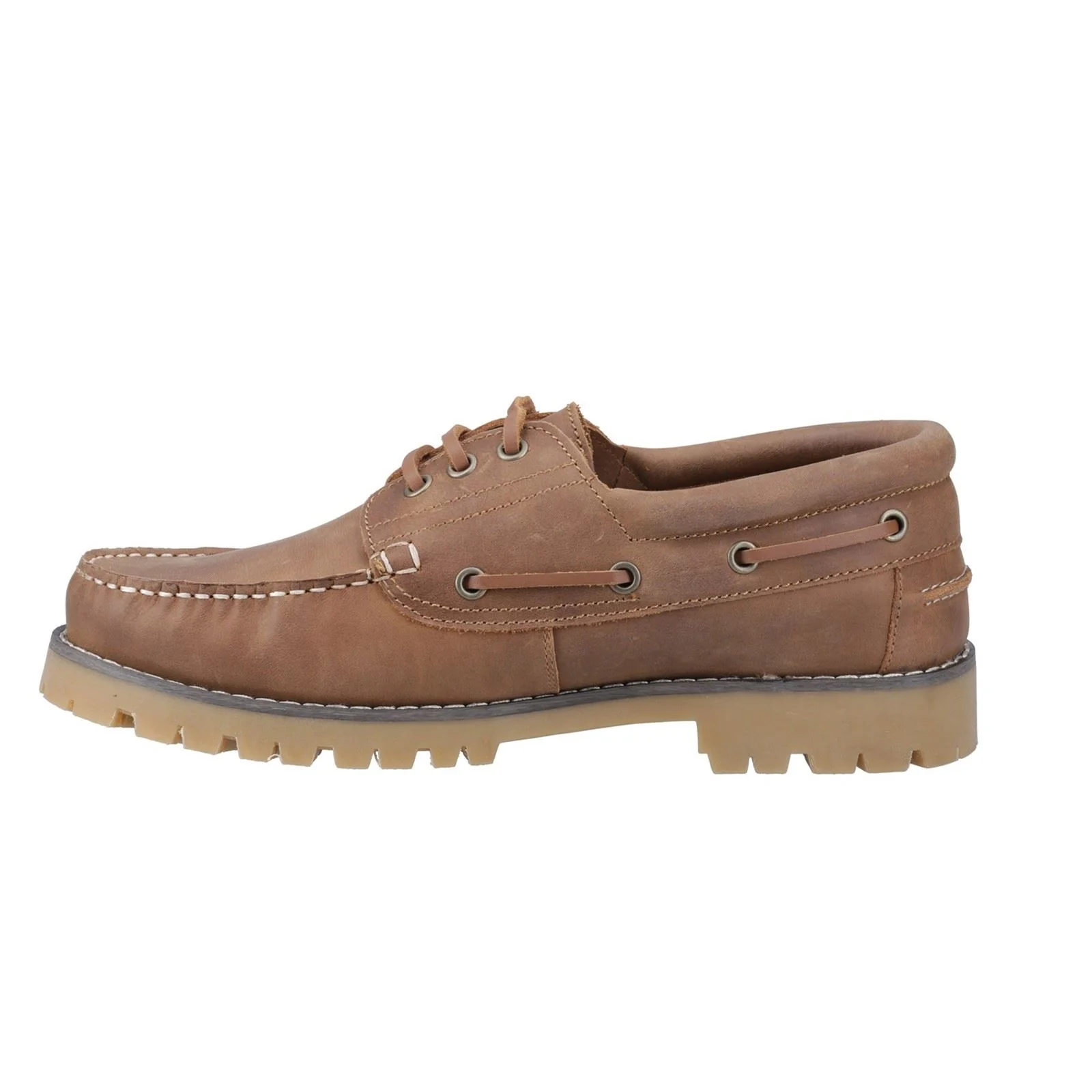 Cotswold Inglecote Leather Men's Camel Boat Shoes - Image 4