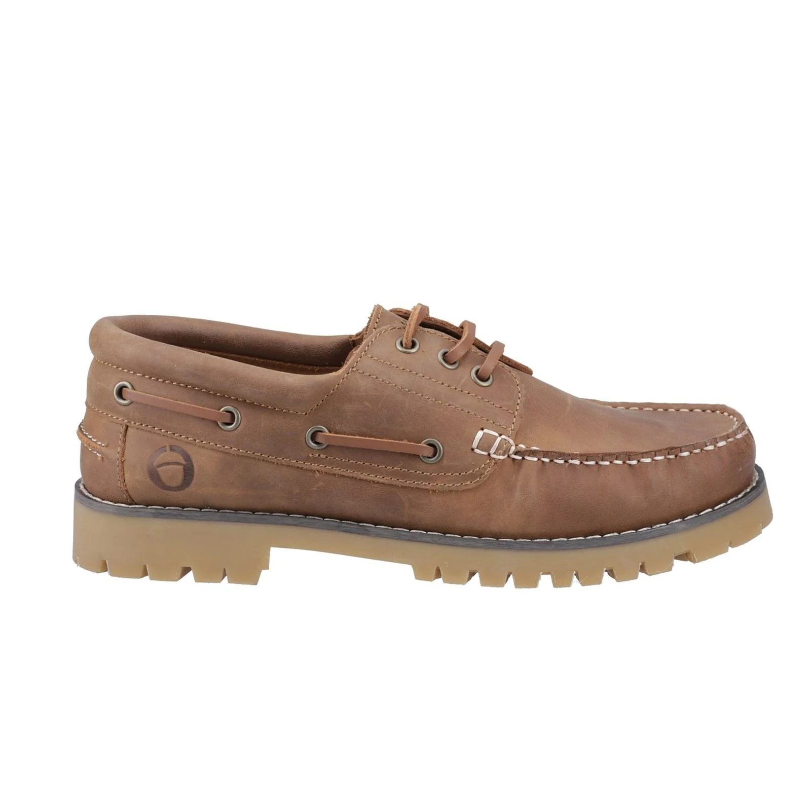 Cotswold Inglecote Leather Men's Camel Boat Shoes - Image 5