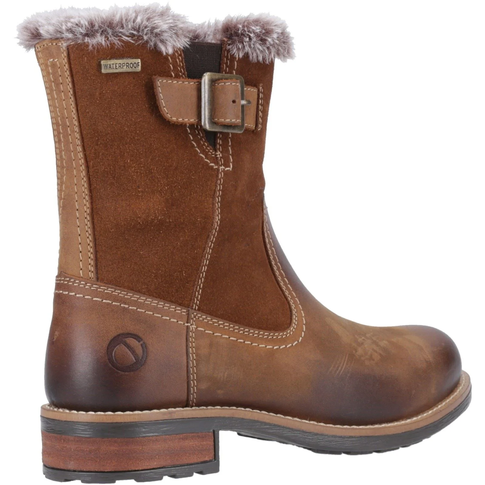 Cotswold Kemerton Leather Women's Tan Winter Mid Calf Boots - Image 2