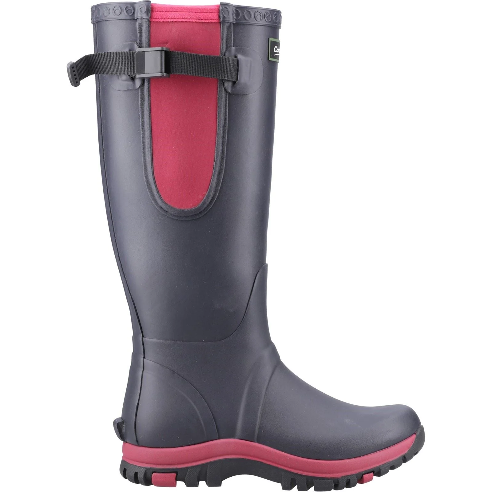 Cotswold Milton Rubber Women's Navy/Pink Wellington Boots - Image 5