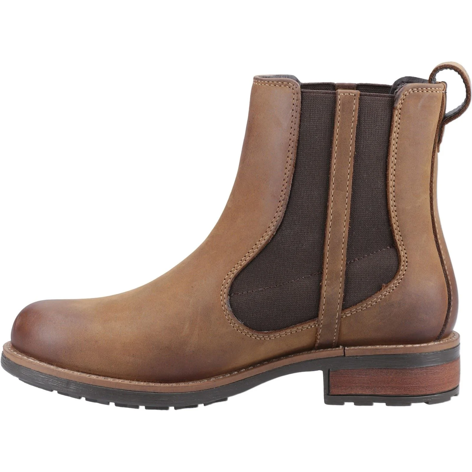 Cotswold Notgrove Leather Women's Brown Flat Chelsea Boots - Image 4