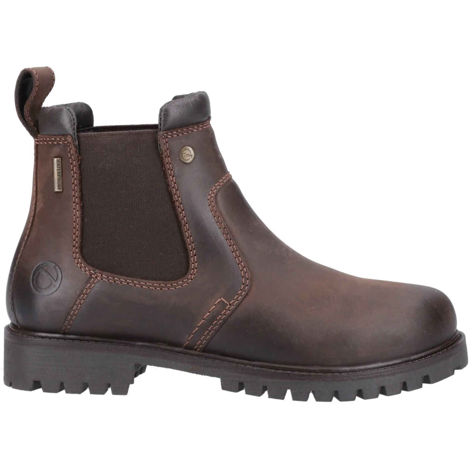 Cotswold Pamington Leather Women's Brown Flat Chelsea Boots - Image 5