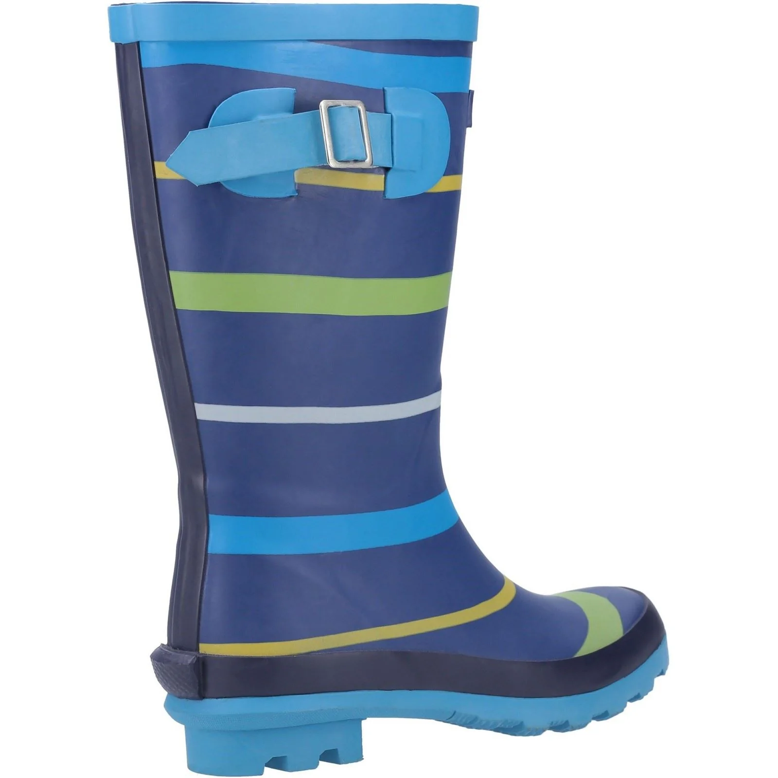 Cotswold Stripe Wellington Rubber Junior Blue/Green/Yellow Wellington Boots - Image 2