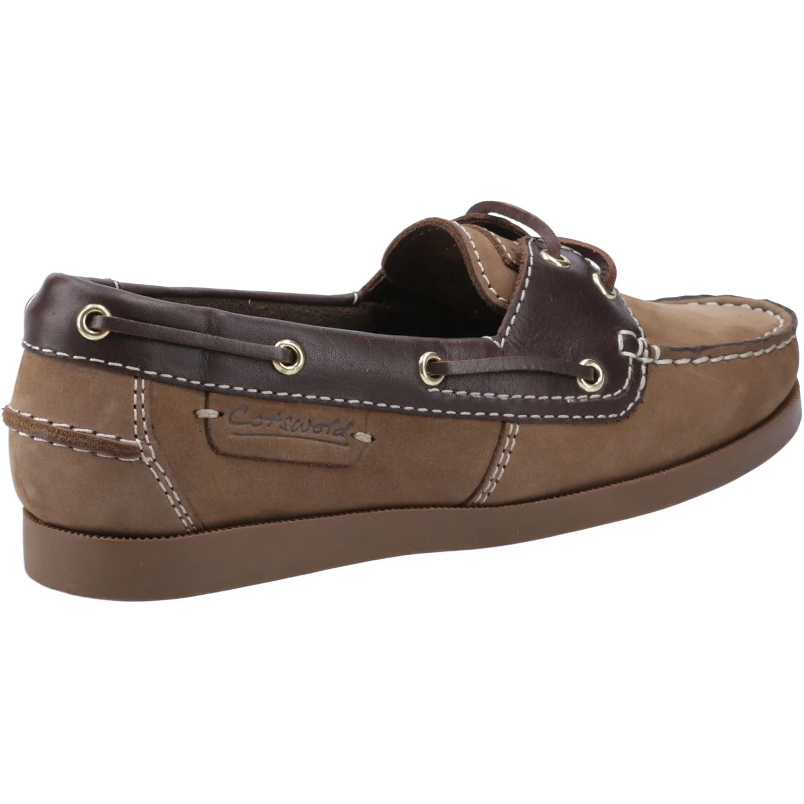 Cotswold Waterlane Leather Women's Taupe/Brown Boat Shoes - Image 2