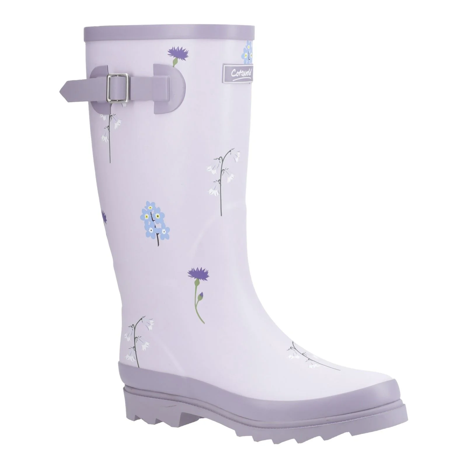 Cotswold Wildflower Tall Rubber Women's Lilac Wellington Boots - Image 6