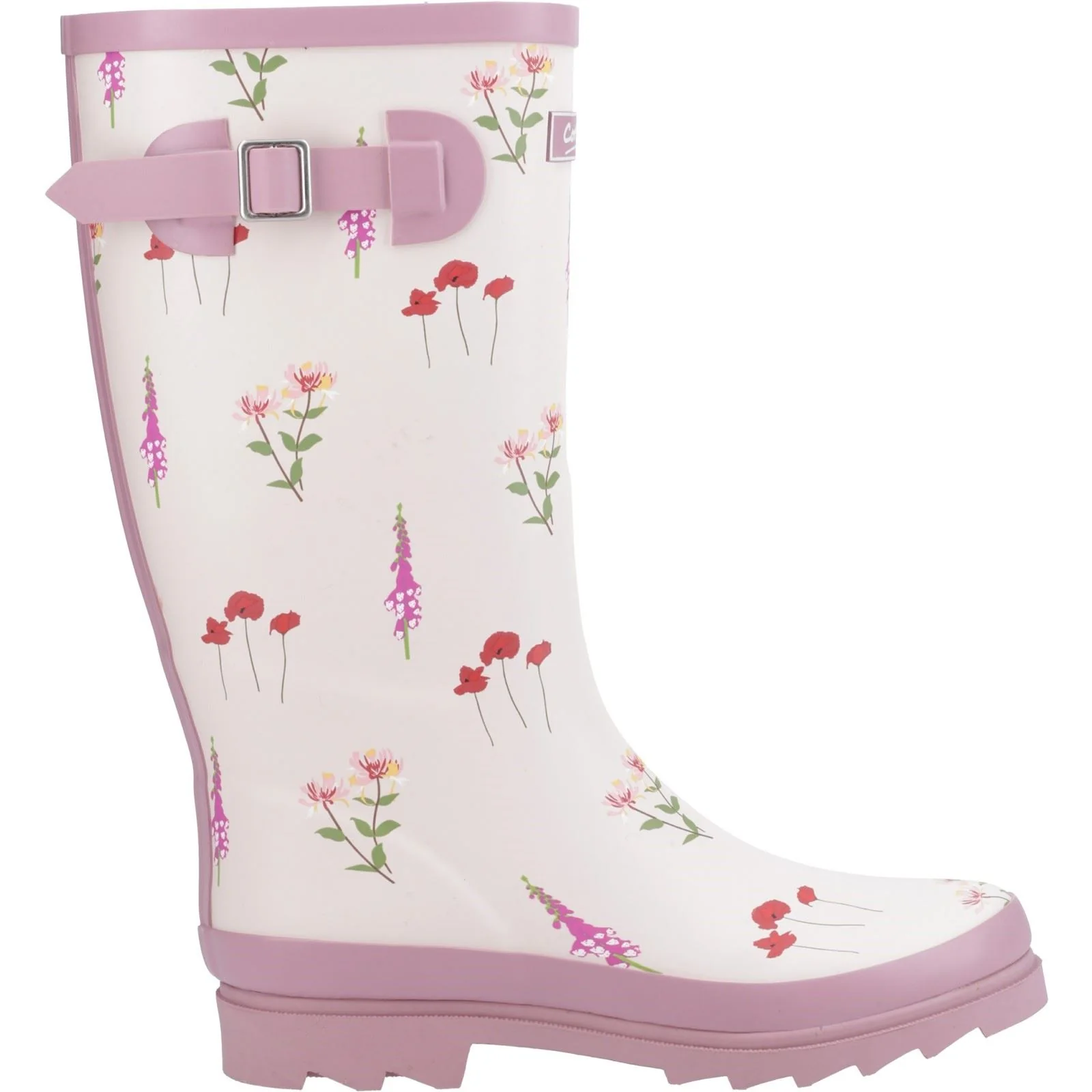 Cotswold Wildflower Tall Rubber Women's Pink Wellington Boots - Image 5