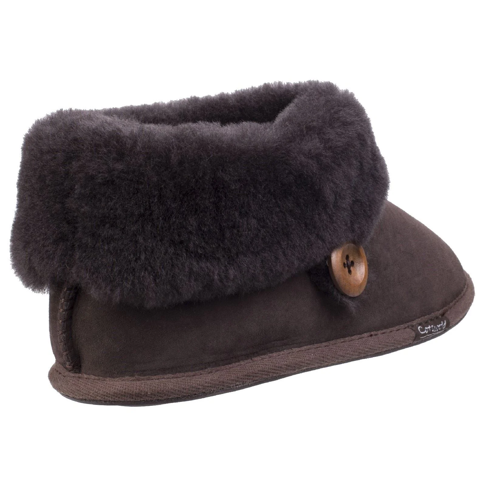 Cotswold Wotton Leather Women's Chocolate Slippers - Image 2