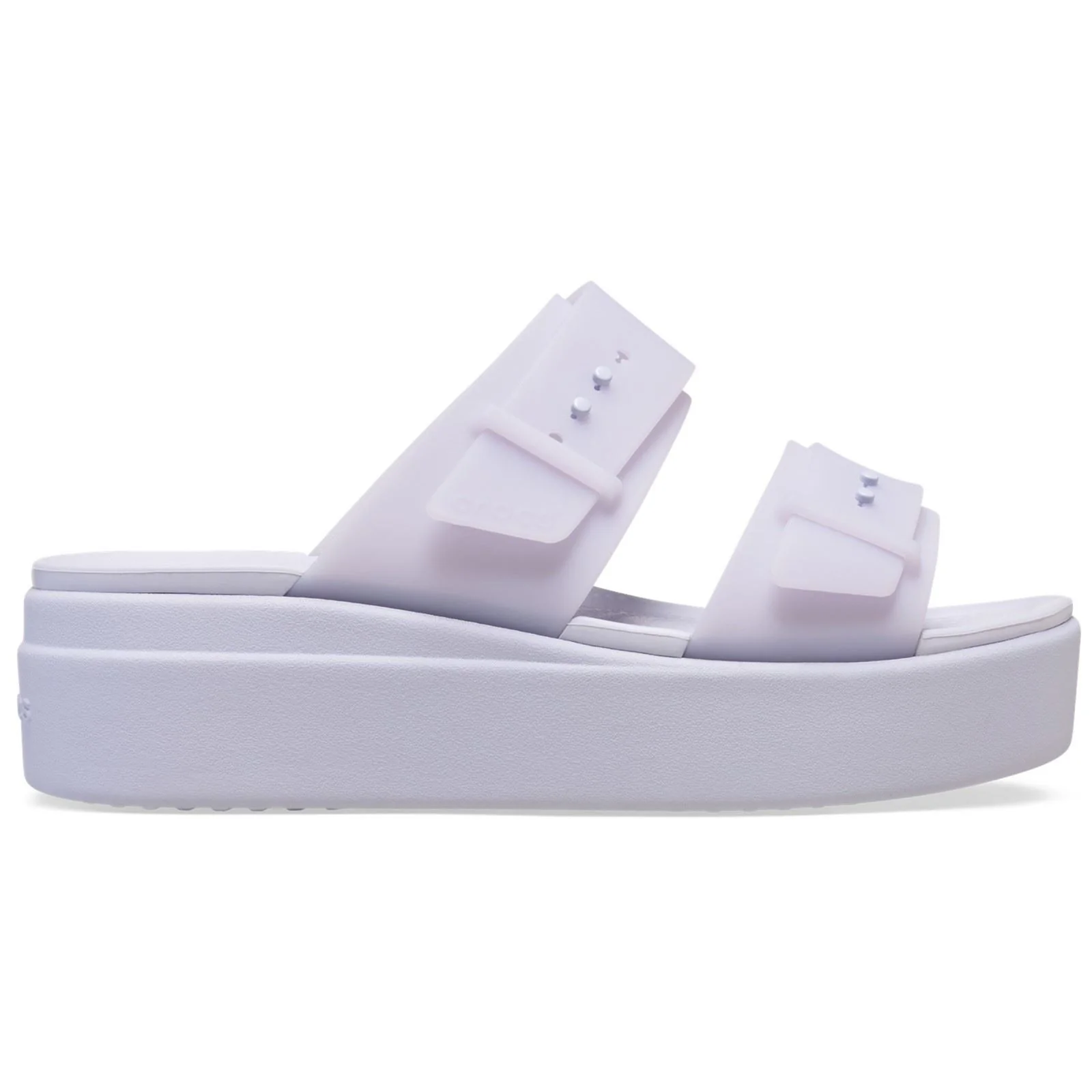 Crocs Brooklyn Buckle Low Wedge Women's Purple Moon Sandals - Image 7