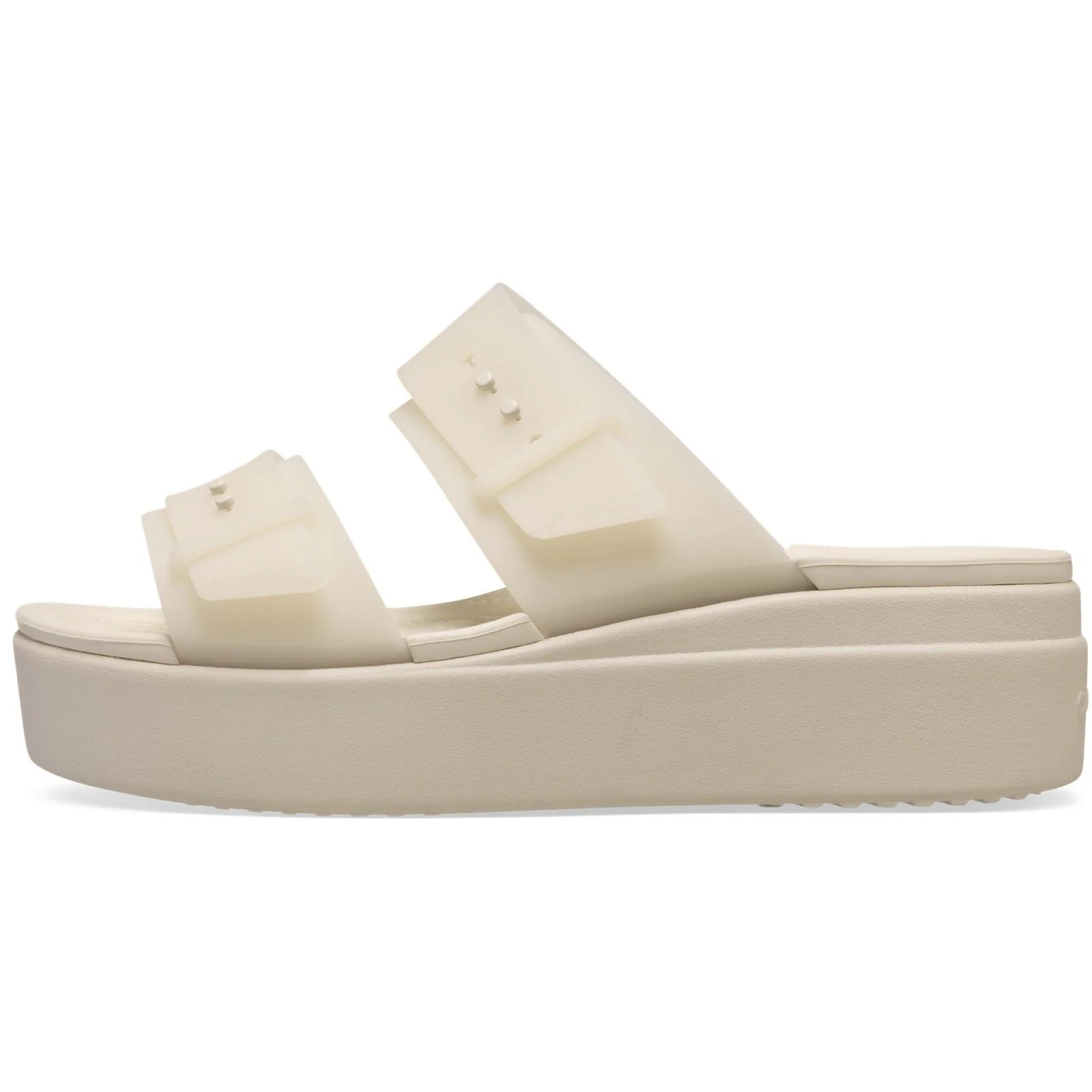 Crocs Brooklyn Buckle Low Wedge Women's Sandstone Sandals - Image 6