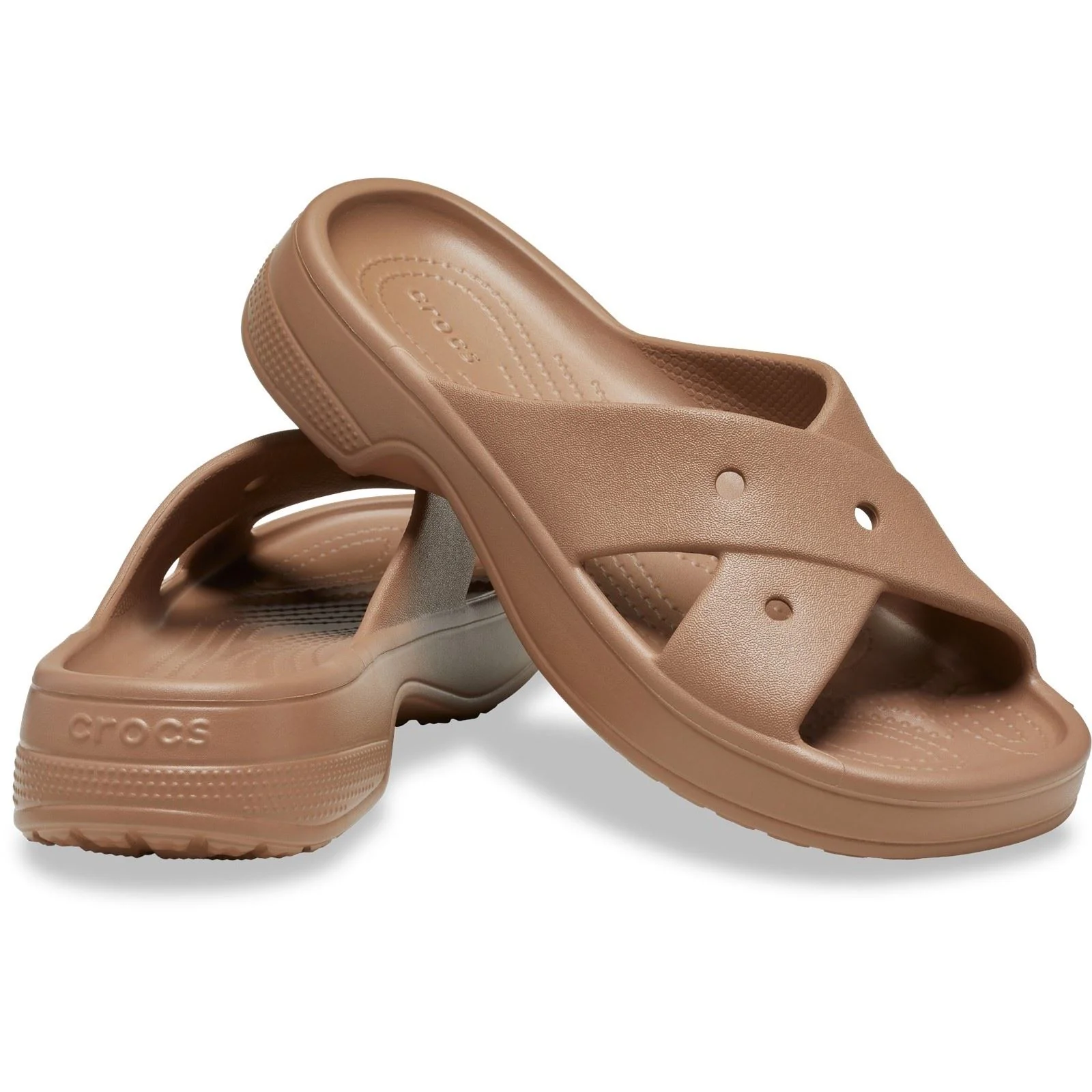 Crocs Classic Cross Strap Thermoplastic Women's Milk Chocolate Sandals - Image 3