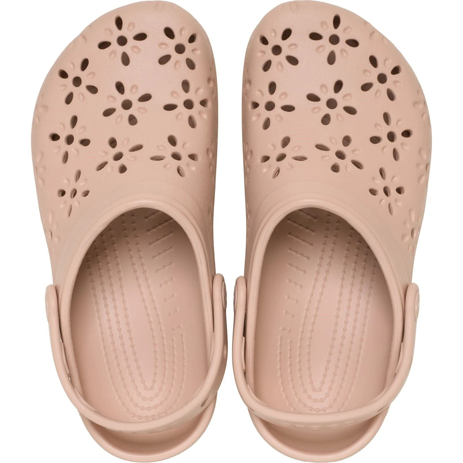 Crocs Classic Floral Cut Out Thermoplastic Pink Caramel Clogs - Image 5